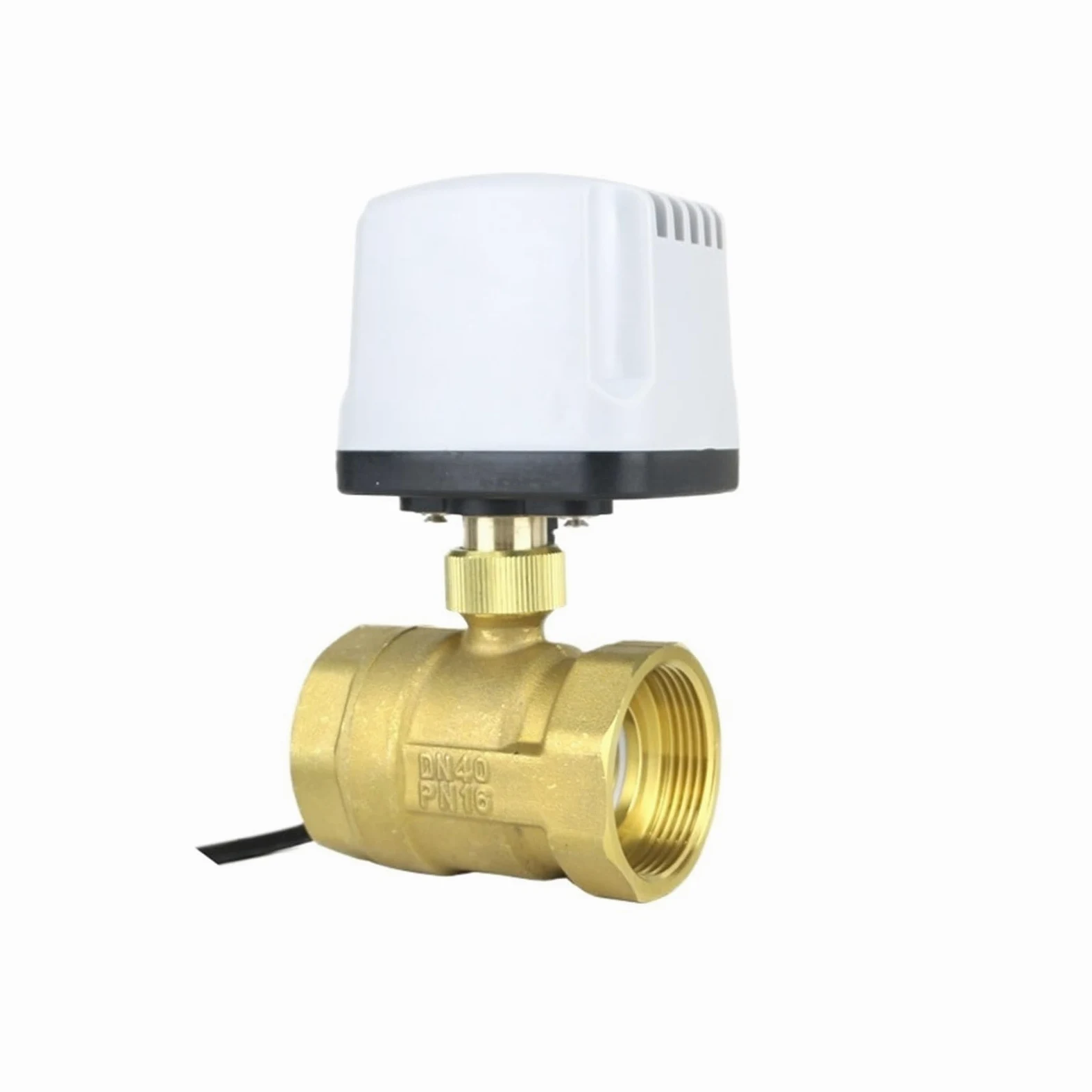 Válvula de bola Válvula de bola motorizada a prueba de agua, válvula de bola eléctrica de latón de 3 cables y 2 controles, Motor de Metal de gran torsión for medio de agua, Gas y aceite(DN32,24V)