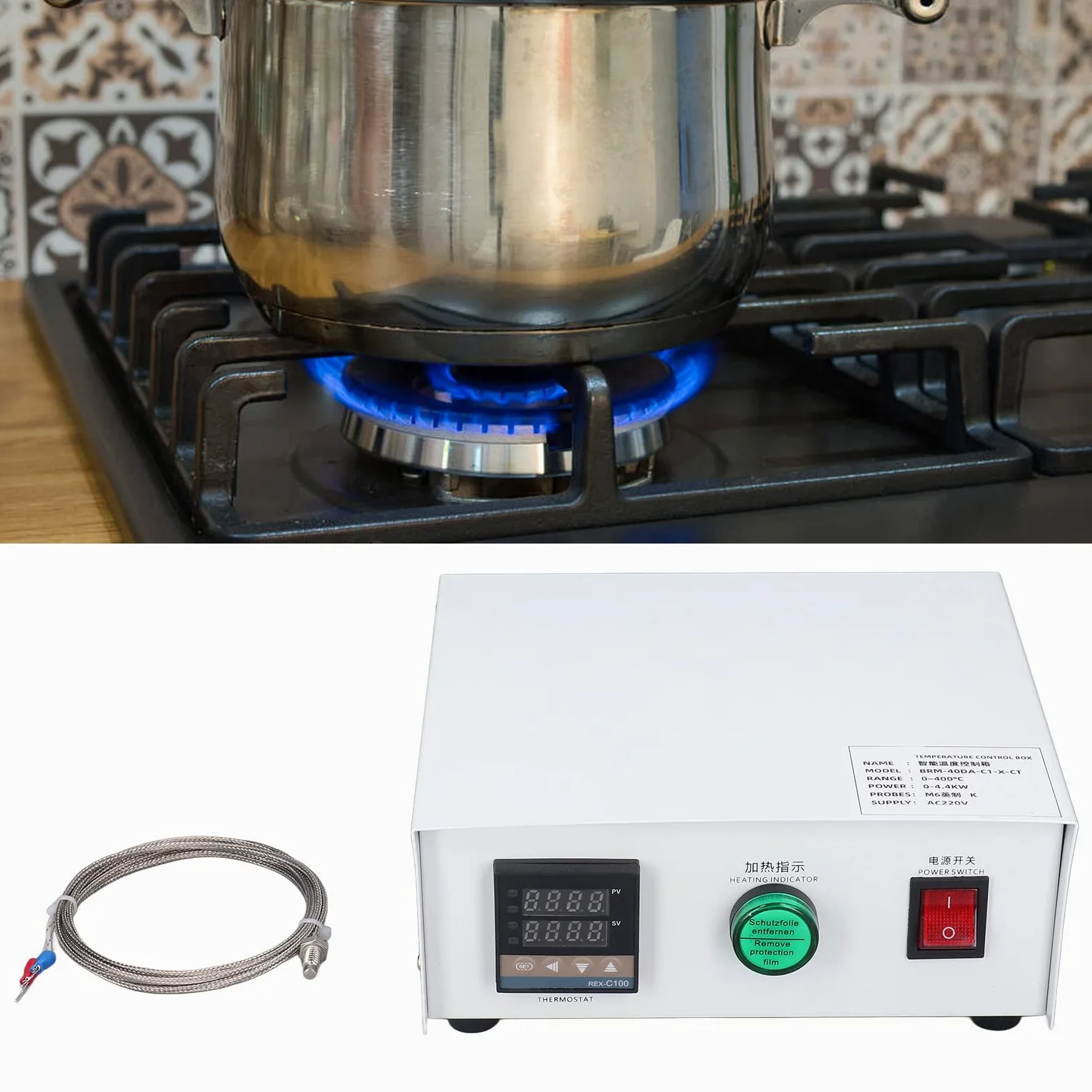 ciciglow Controlador de Temperatura PID SelbstmungsBox para Estufas Infrarrojas Remotas y Hornos de Chapa (#3)