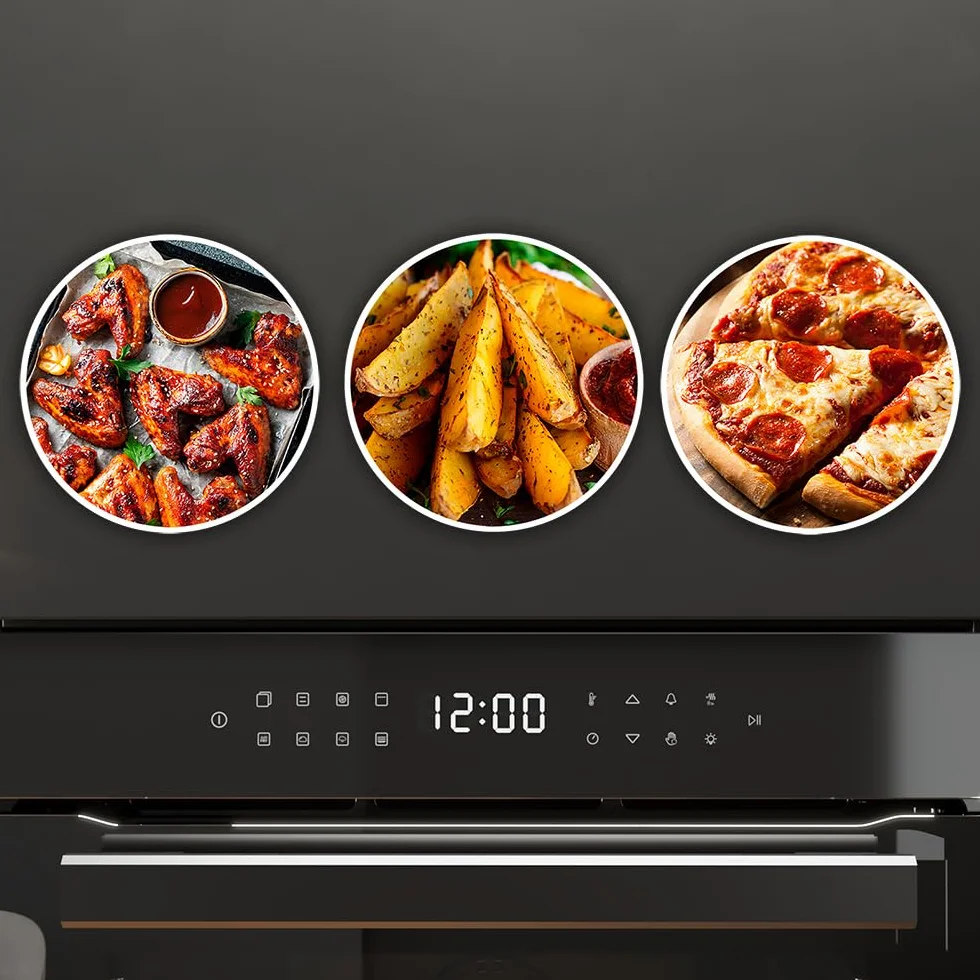 Cecotec Horno Integrable Pirolítico 81L Bolero Hexa P506000 Glass Black A+ 11 Funciones Airfryer Master Pizza Master 3D Cooking Steam Base X2