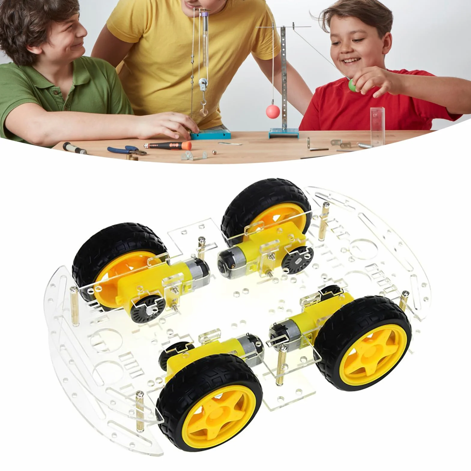 Smart Car Robot 4WD Chasis Kit con 4 Motores DC para Clases
