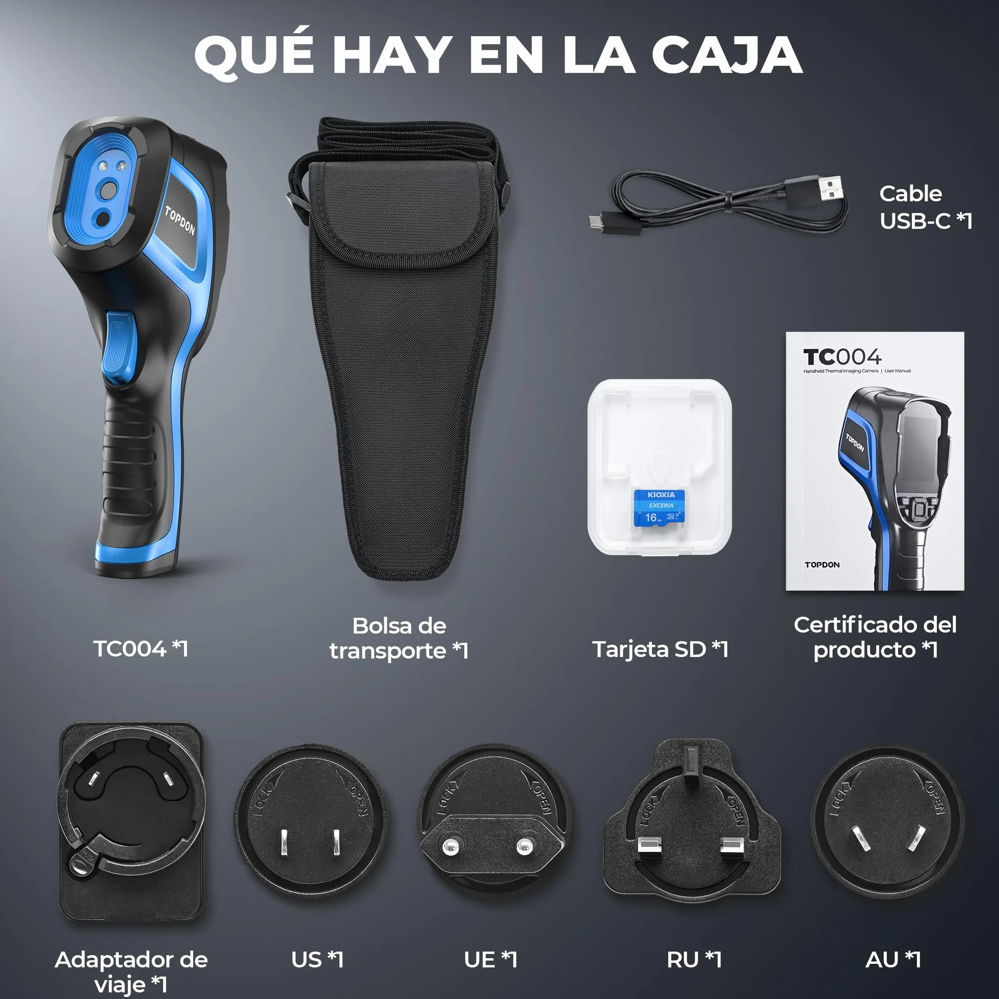 TOPDON TC004 Camara Termica, 320x240 TISR alta Resolución, Cámara Termográfica Infrarroja Profesional con Análisis de PC y Grabación de Video, 16GB Tarjeta Micro SD, Duración de Batería de 12 Horas