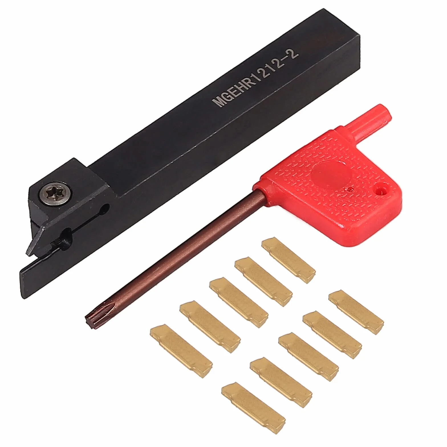 Maizoon CNC Boring Bar Holder MGEHR1212-2 12x100 mm + 10pcs MGMN200-G Inserto de Carburo