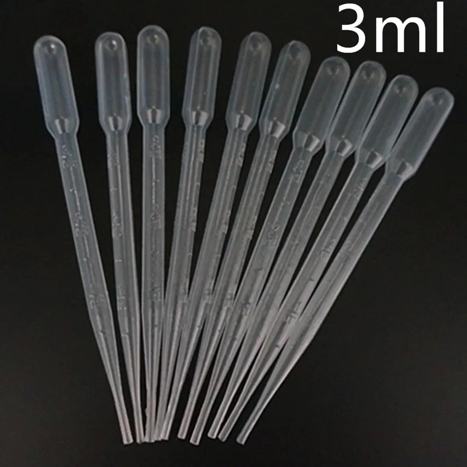 100 Uds a 1000 Uds laboratorio 3ml pipeta Pasteur de plástico pipeta cuentagotas de polietileno(3ml 1000pcs)