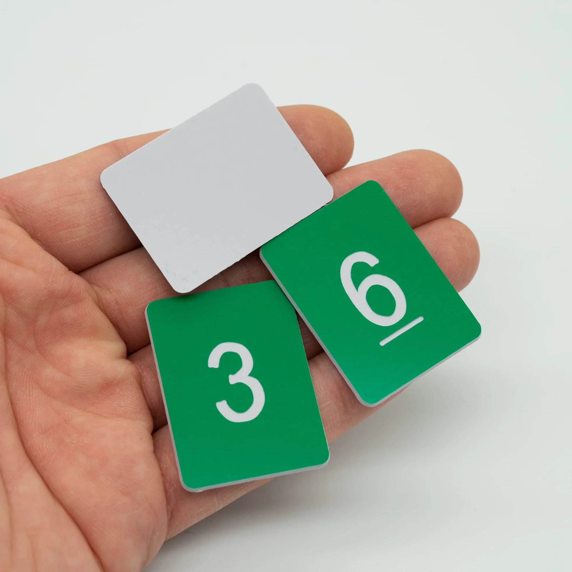 Etiquetas de plástico numeradas rectángulo 0-50 verde