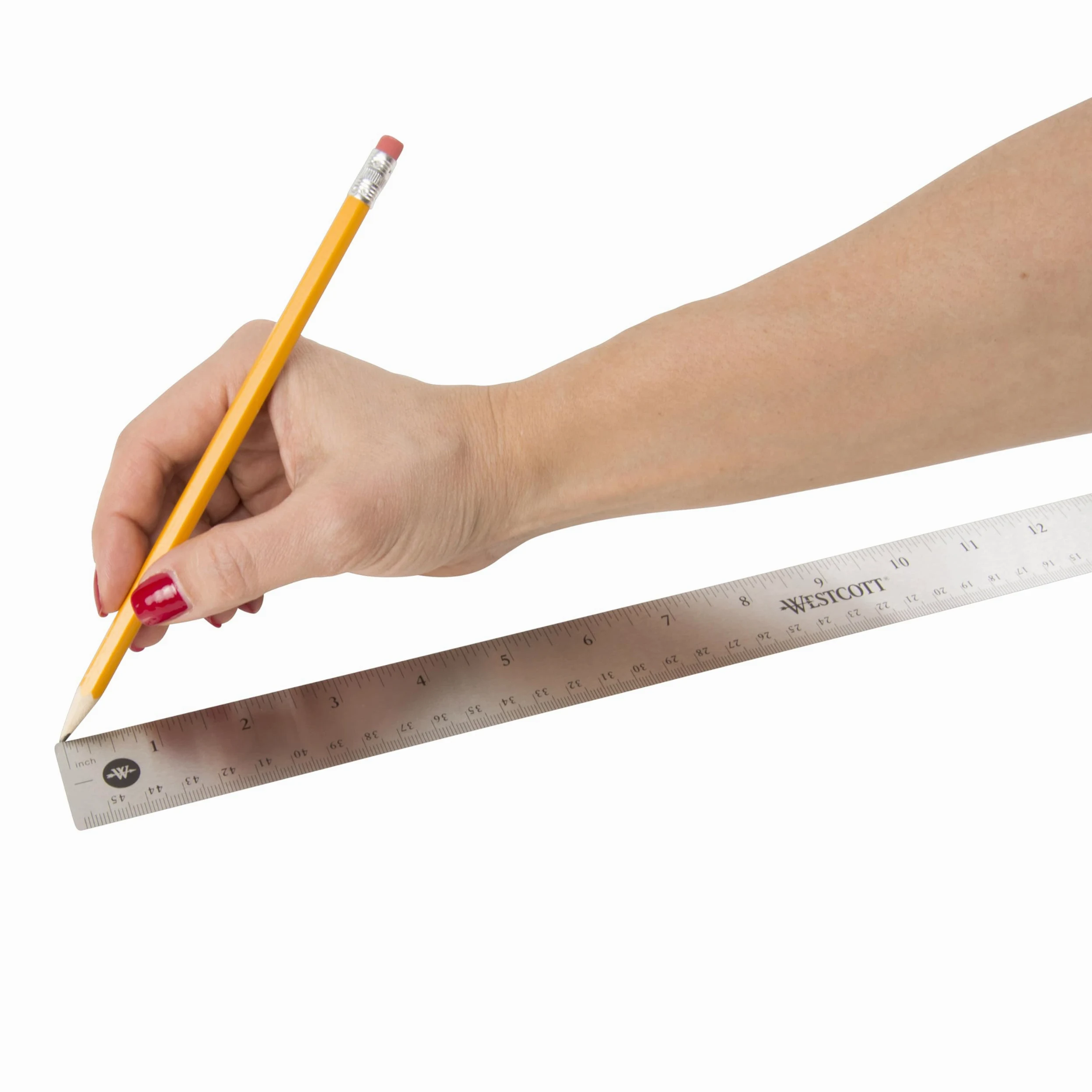 Westcott - Reglas de acero inoxidable, 45,7 cm de largo, 2,5 cm de ancho, 1/16, 1/32 graduaciones (10417BX)