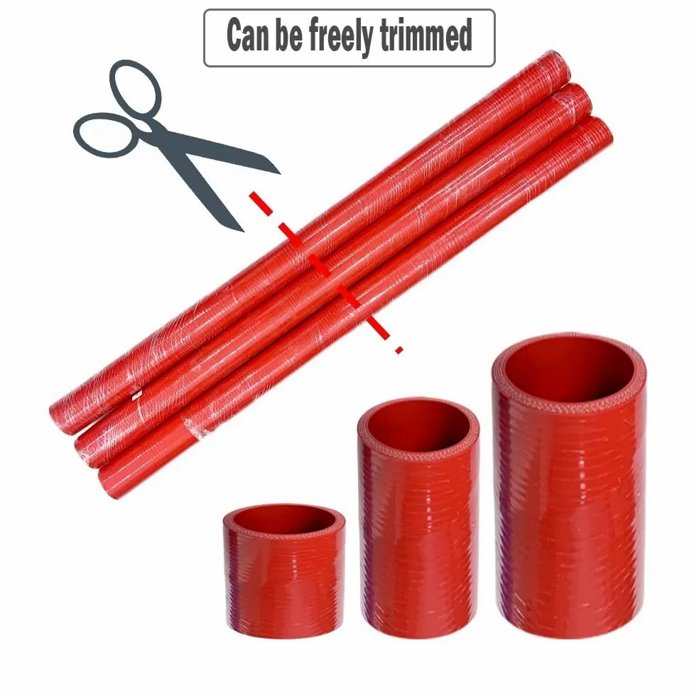 Manguera De Silicona Universal Recta For Turbo/intercooler - 800 Mm (31,5") De Largo, 5 Mm De Grosor, Resistente A Altas Temperaturas Y Presiones (1 Unidad)(ID 65mm)