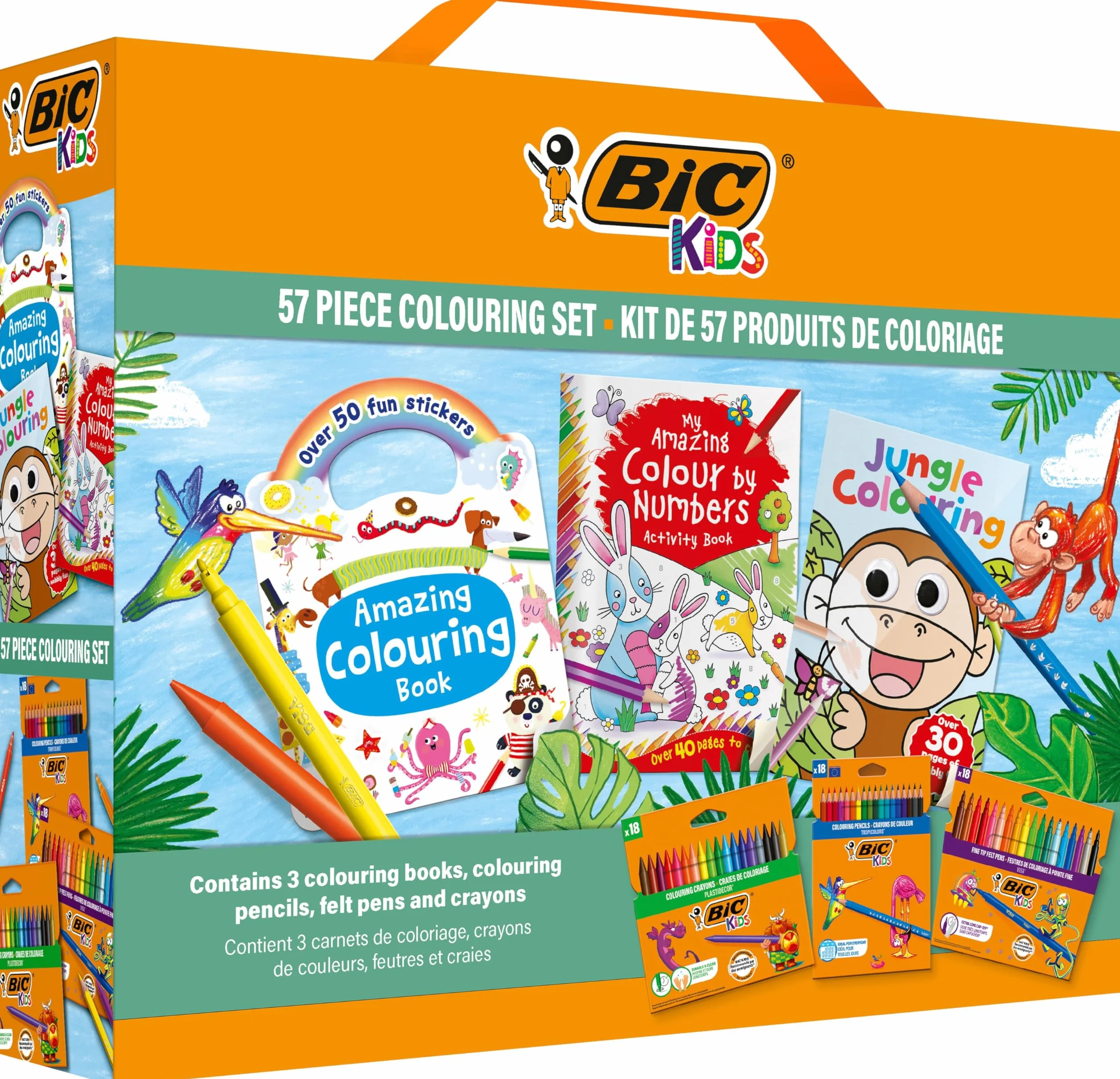 BIC Kids Set de Coloreado 57 Piezas Libros Colorear Colores Vibrantes