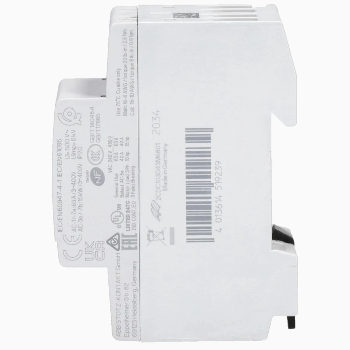 ABB 1SAE351111R0640 ABB CONTACTOR ESB63-40N-06 4 NA 230V AC/DC