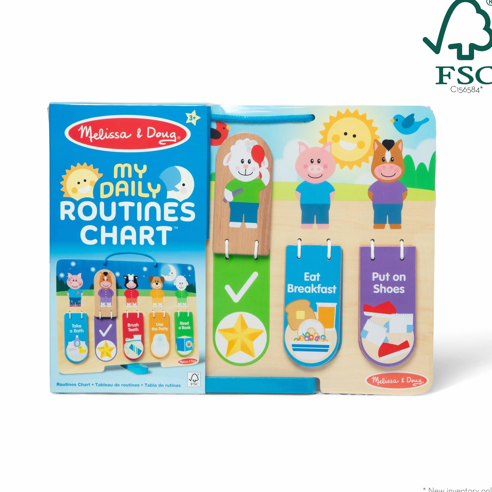 Melissa & Doug Tabla de My Daily Routines, rutinas de día y Noche, para niños de 3 años, Certificado FSC