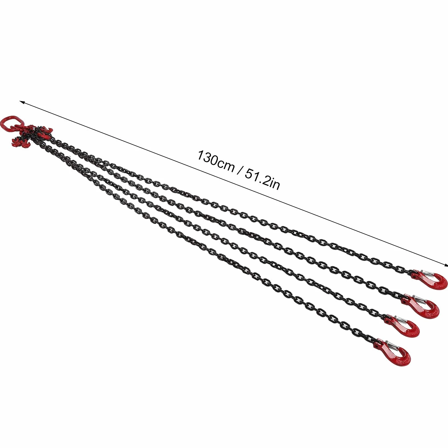 Eslinga de Cadena G80 4T 6mm 2m 4 Ramales Gancho de Horquilla para Elevación