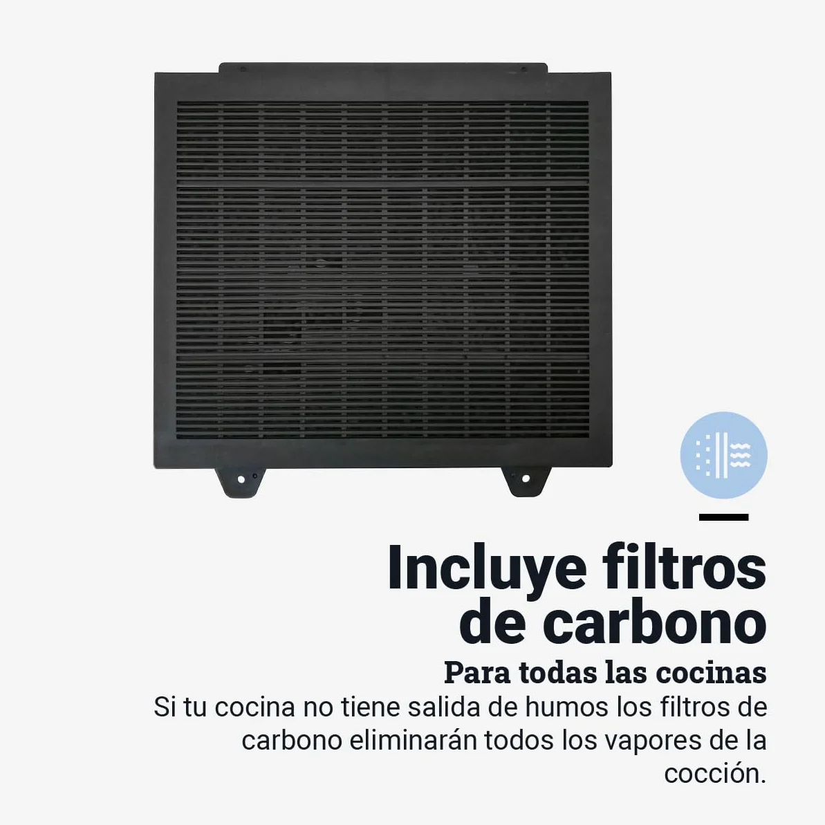 UNIVERSALBLUE Campana Extractora Decorativa 60 cm | Extractor Aire Eléctrico Cocina Cristal Negro Acero Inoxidable | 650 m³/h | Clase A | Filtro Carbono
