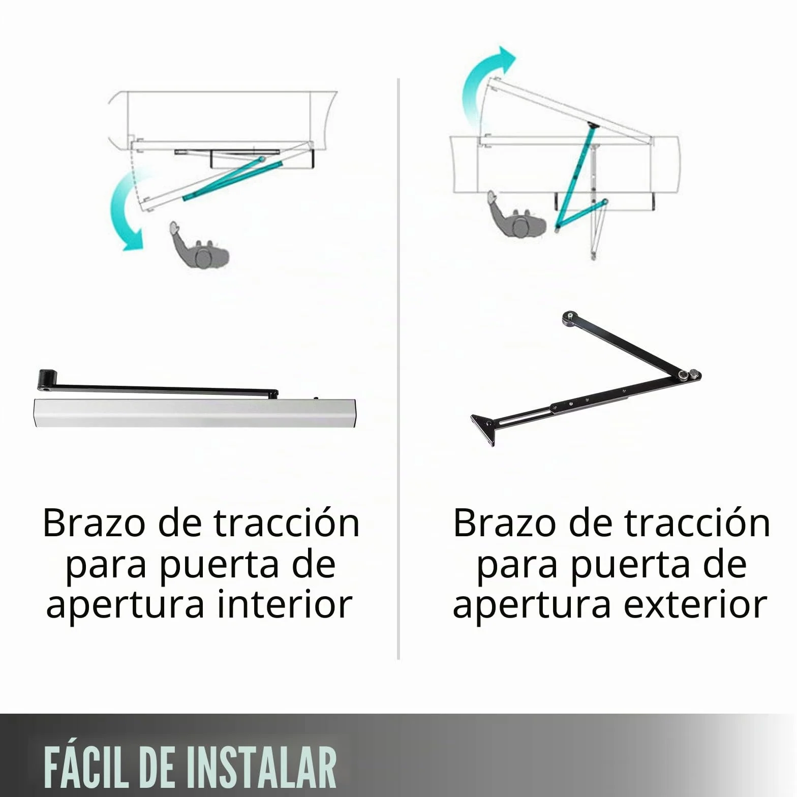 VEVOR Abridor de Puerta Automático, 50 W Abrepuertas Automático, 120 grados Abridor de Puerta Abatible para Supermercados, Puertas Cortafuegos, Hospitales, Salas de Reuniones, Laboratorios