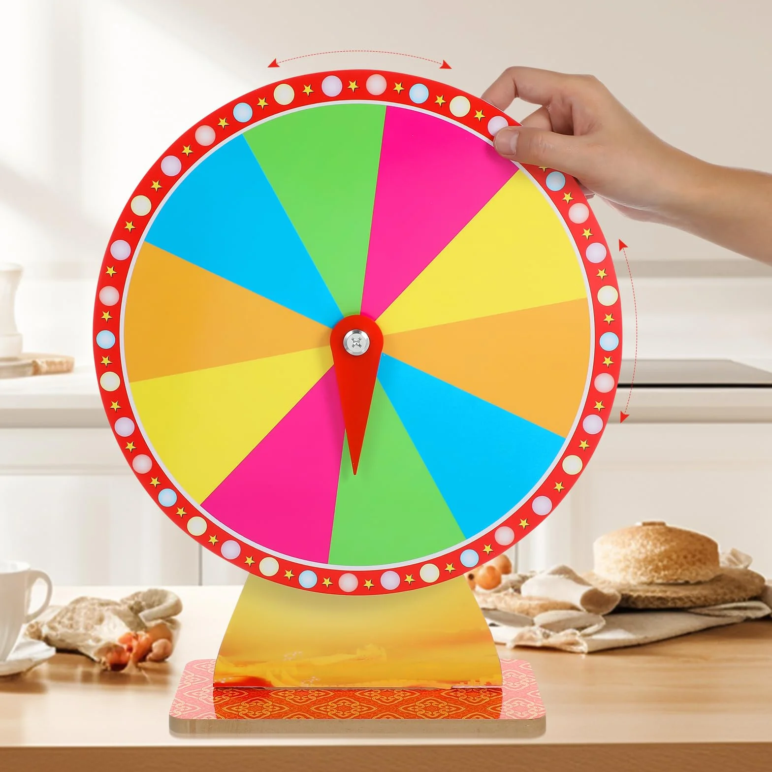 Rueda para Premios con Soporte de Escritorio - Ruleta de la Fortuna para Fiesta - Juego Suerte para Carnaval