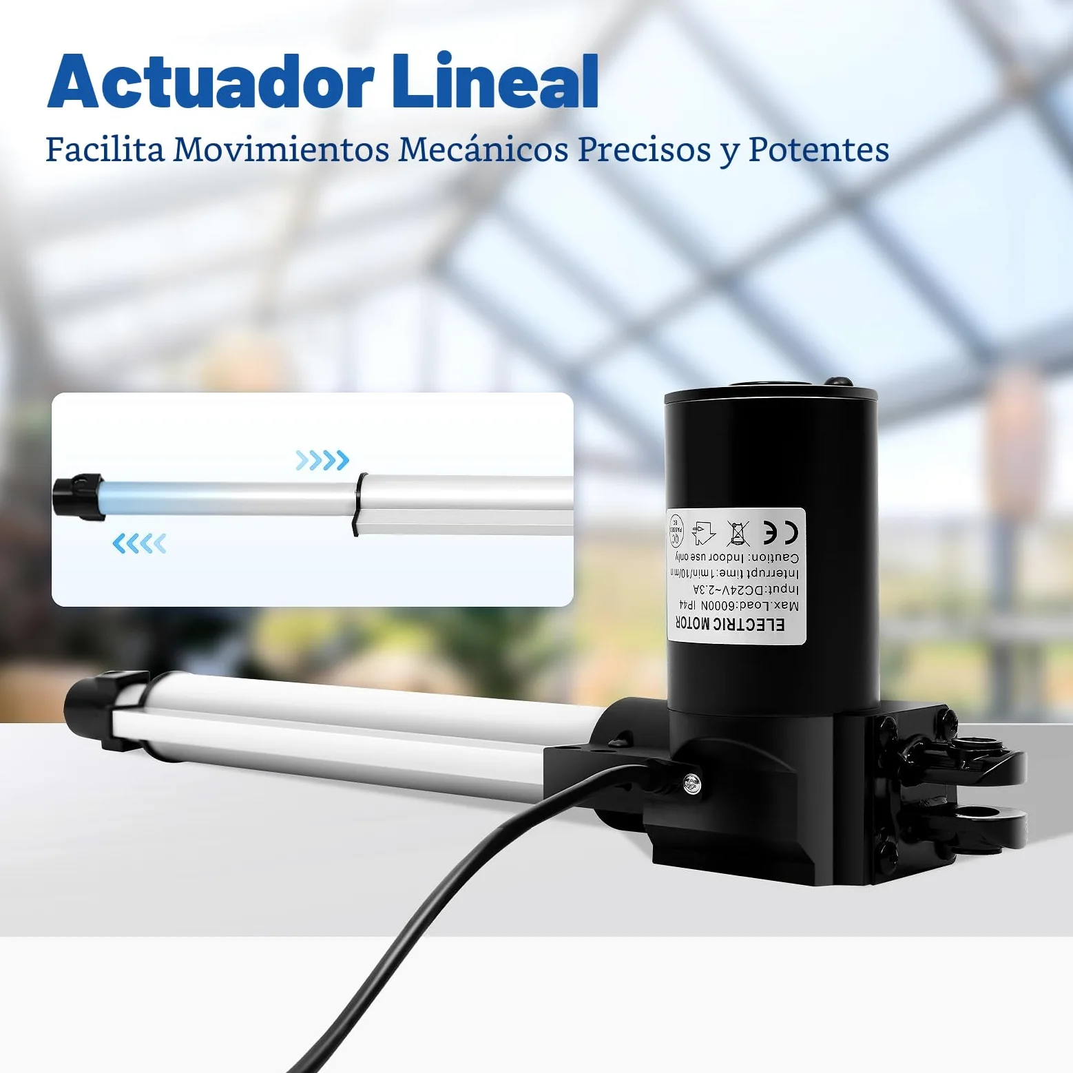 Motor de accionamiento lineal 6000 N Linear Actuator de Generic 230 mm eléctrico Recliner Actuator Motor 38 – 61 cm Max. Presionar/tirar 600 kg.