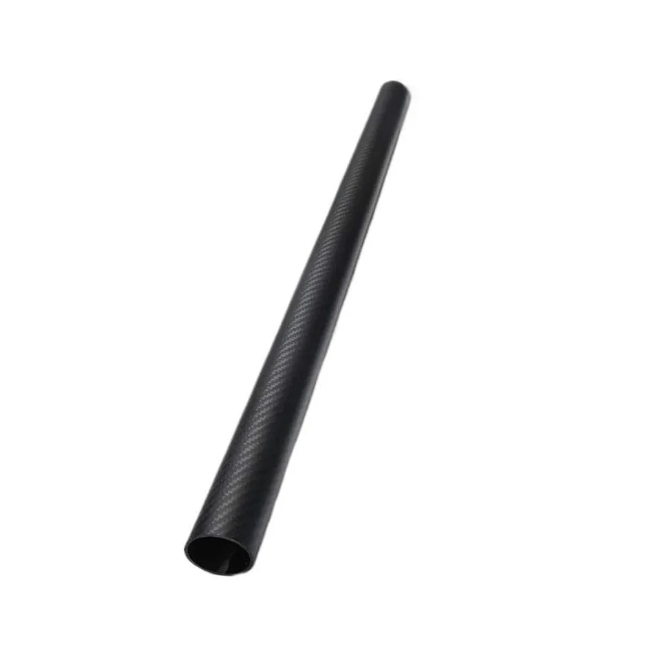 Perfil de fibra de carbono Tubos de fibra carbono 3K sarga mate 500 mm, ligeros y enrollados en tela for soporte carpa (2 unidades)(18x8mm)