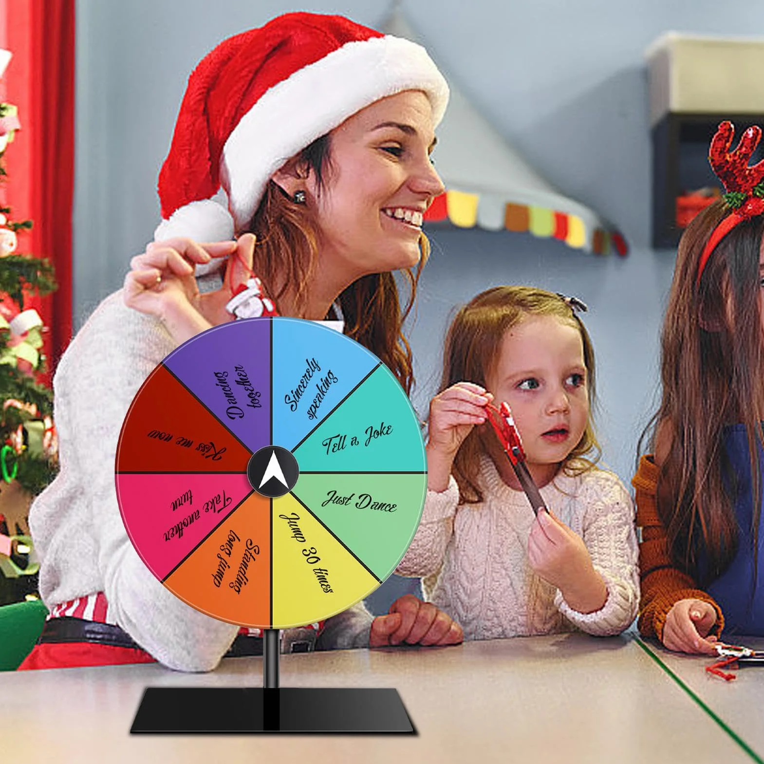 Juego De Ruleta - Ruleta De La Fortuna con 8 Ranuras Personalizables - Rueda para Premios con Soporte De Escritorio