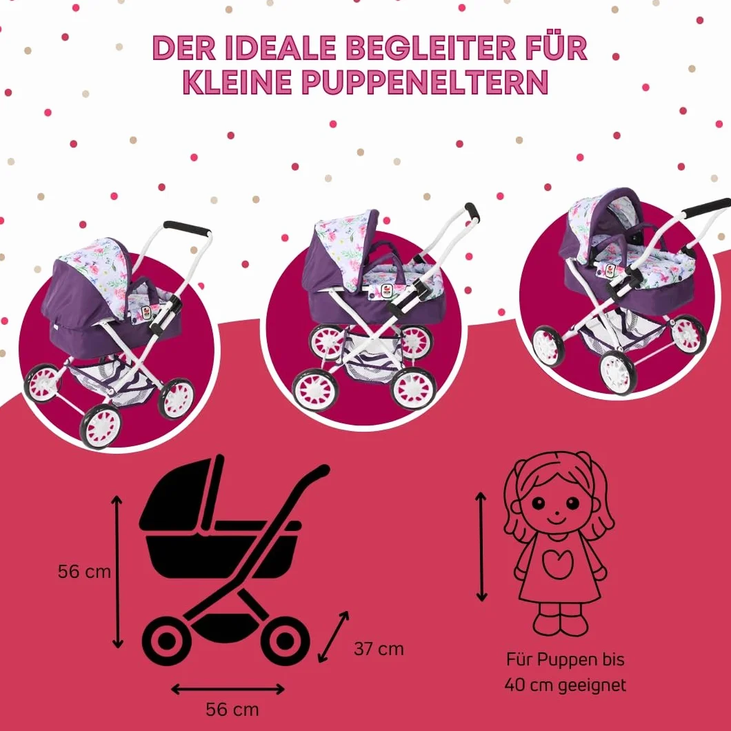 Bayer Chic 2000 Cochecito de muñecas Smarty para niños a Partir de 2 años Lila