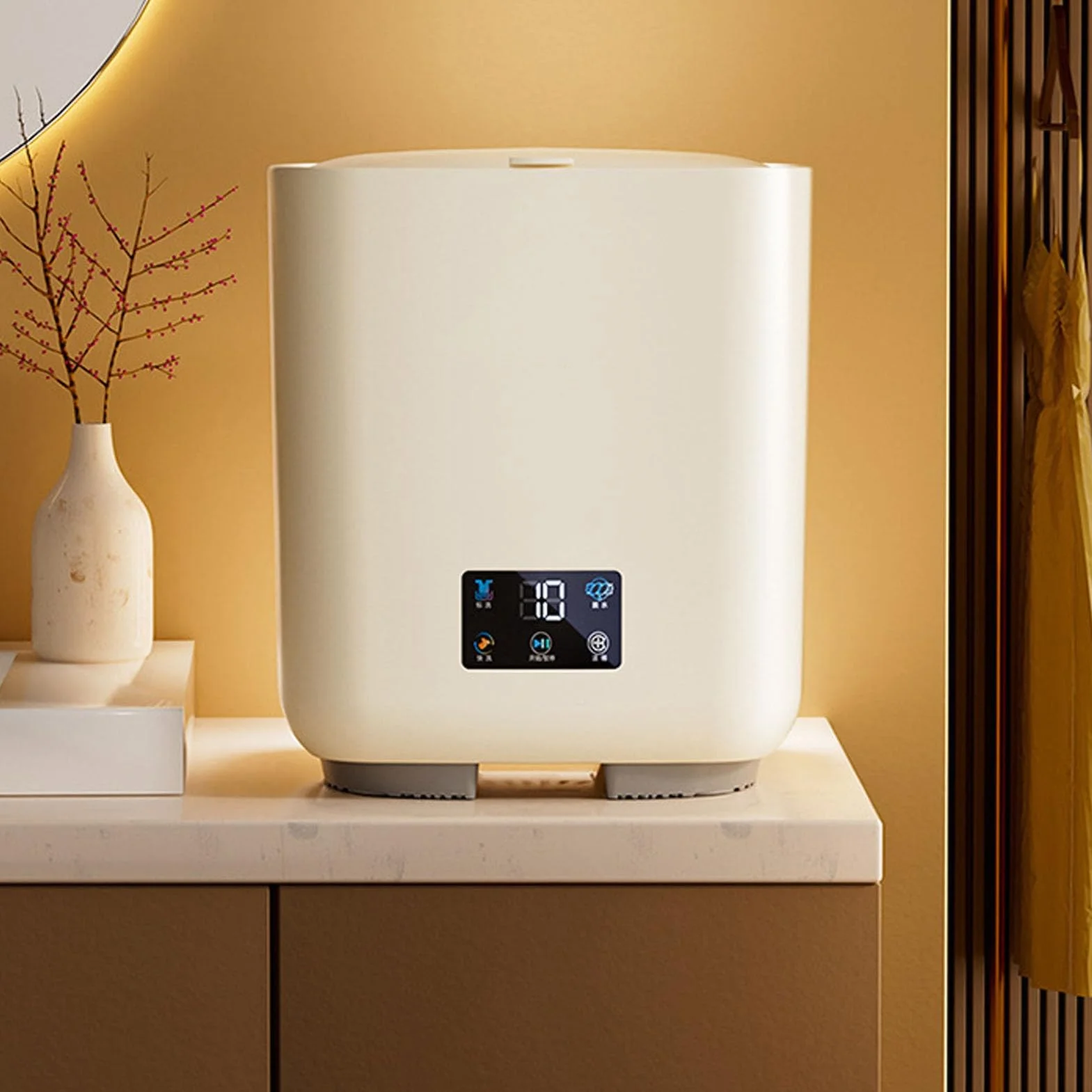 Lavadora 100-240V 7L ABS Manos Libres con Secadora Giratoria