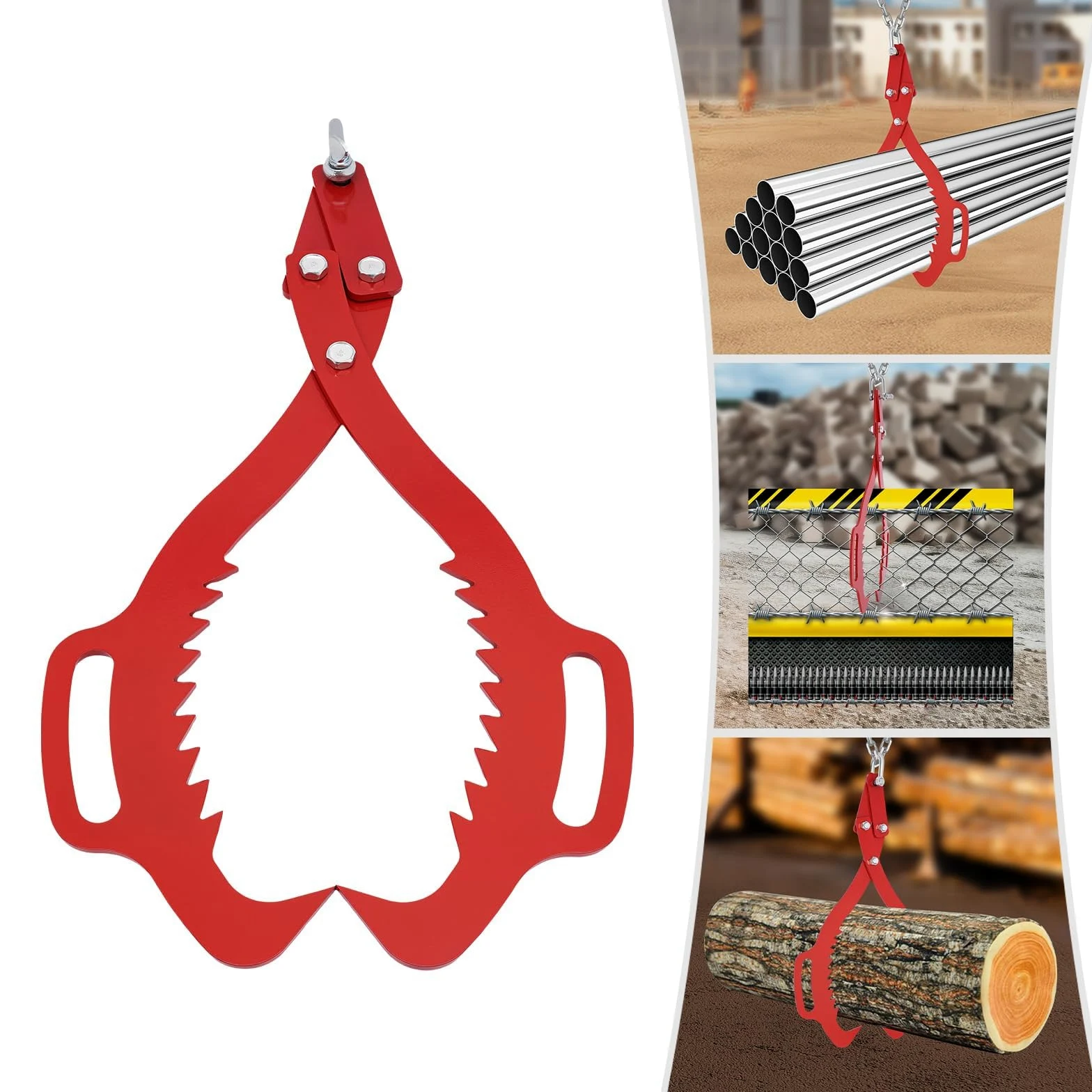 Pinza para troncos – Gancho de madera resistente de 53,3 cm para levantar y deslizar, capacidad de 700 kg