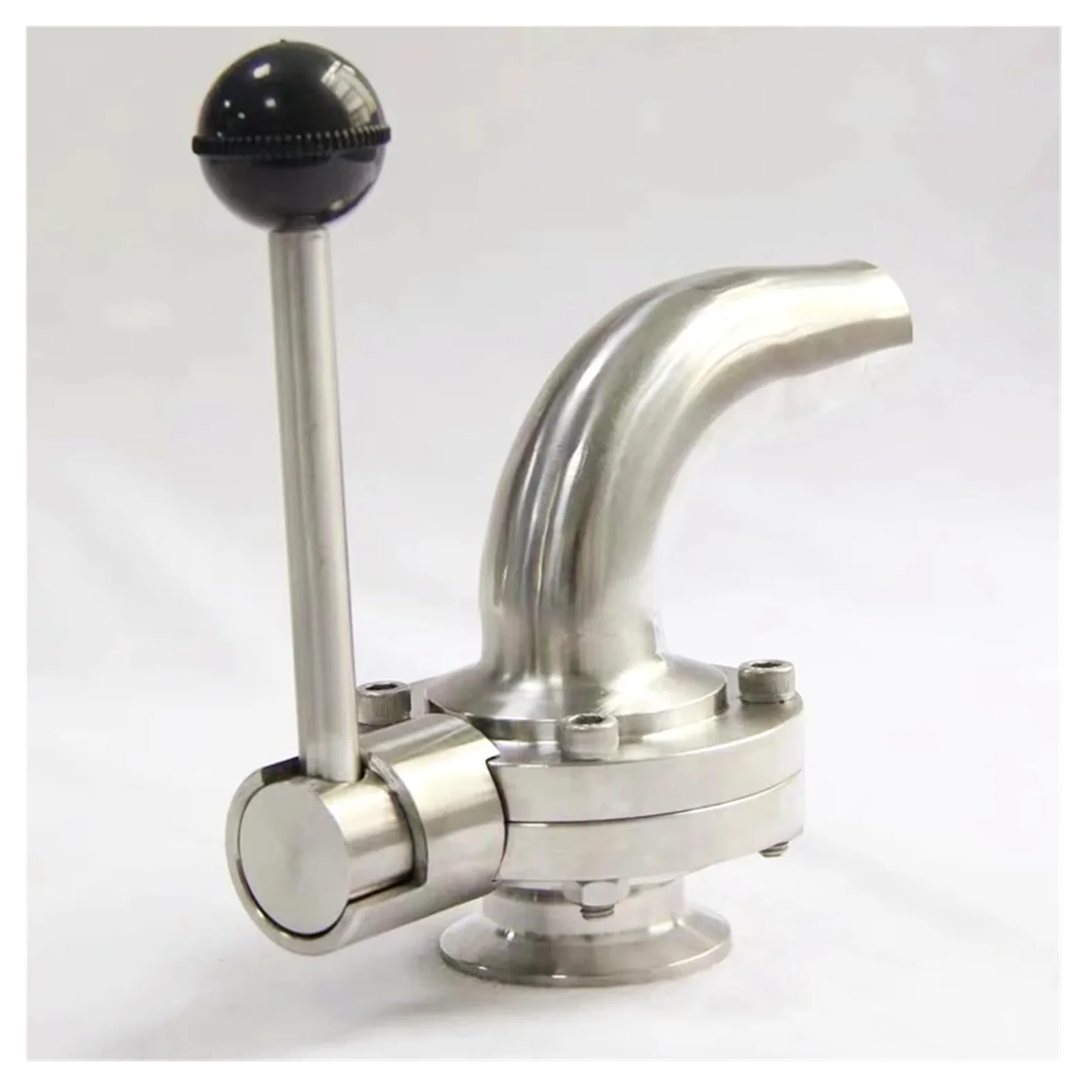 Válvula sanitaria de acero inoxidable SS304, 19mm-51mm, un lado, 1,5 ", 2", triple abrazadera, codo, válvula mariposa, cerveza casera, producto lácteo,Evita fugas(51mm)