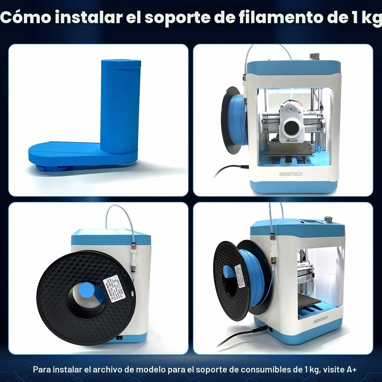 GIANTARM Impresora 3D Geeetech M1, Mini impresora 3D niveladora automática para principiantes, extrusora de accionamiento directo,velocidad de impresión 250 mm/s,tamaño de impresión 100 x 110 x 100 mm