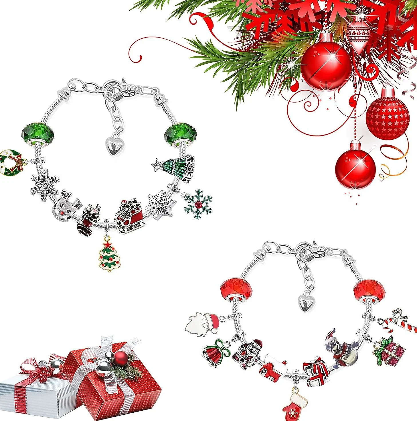 Calendario Adviento Niñas 2026 Pulsera con 22 Charm Regalo Navidad