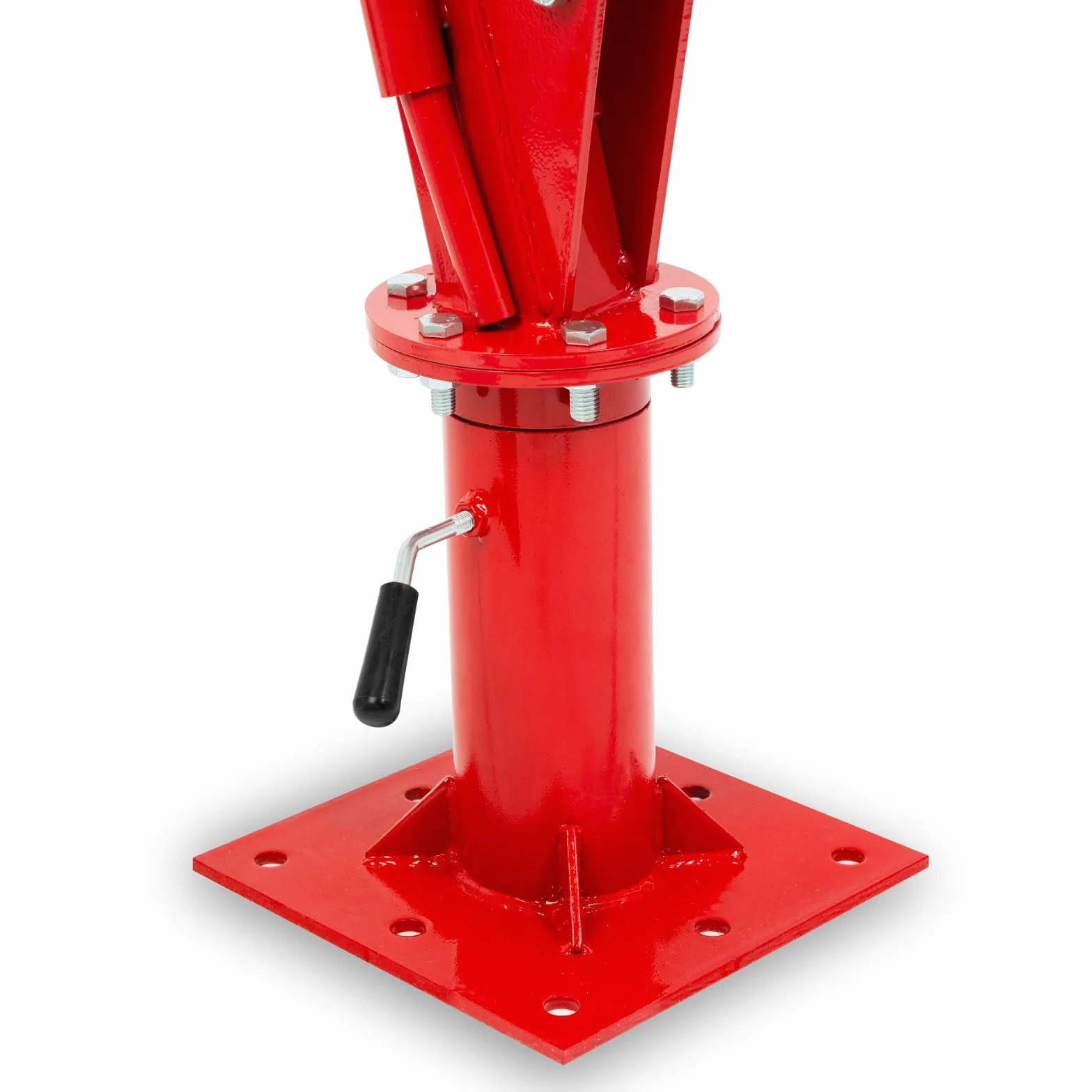 EBERTH Grúa pick-up 450 kg de capacidad de carga, cabrestante de cable, corona giratoria de 360°, base sólida para montaje en el suelo, plegable, grúa remolque con 1750 mm de altura de elevación