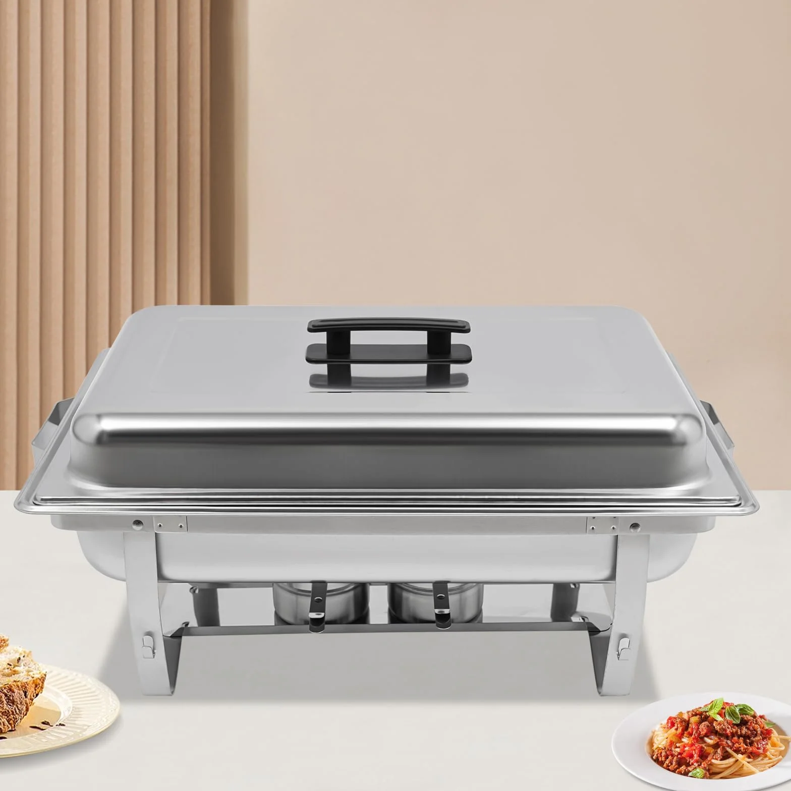 MINRS Chafing Dish 5L 1/3 GN Calentador de Alimentos para Catering Buffet Bodas