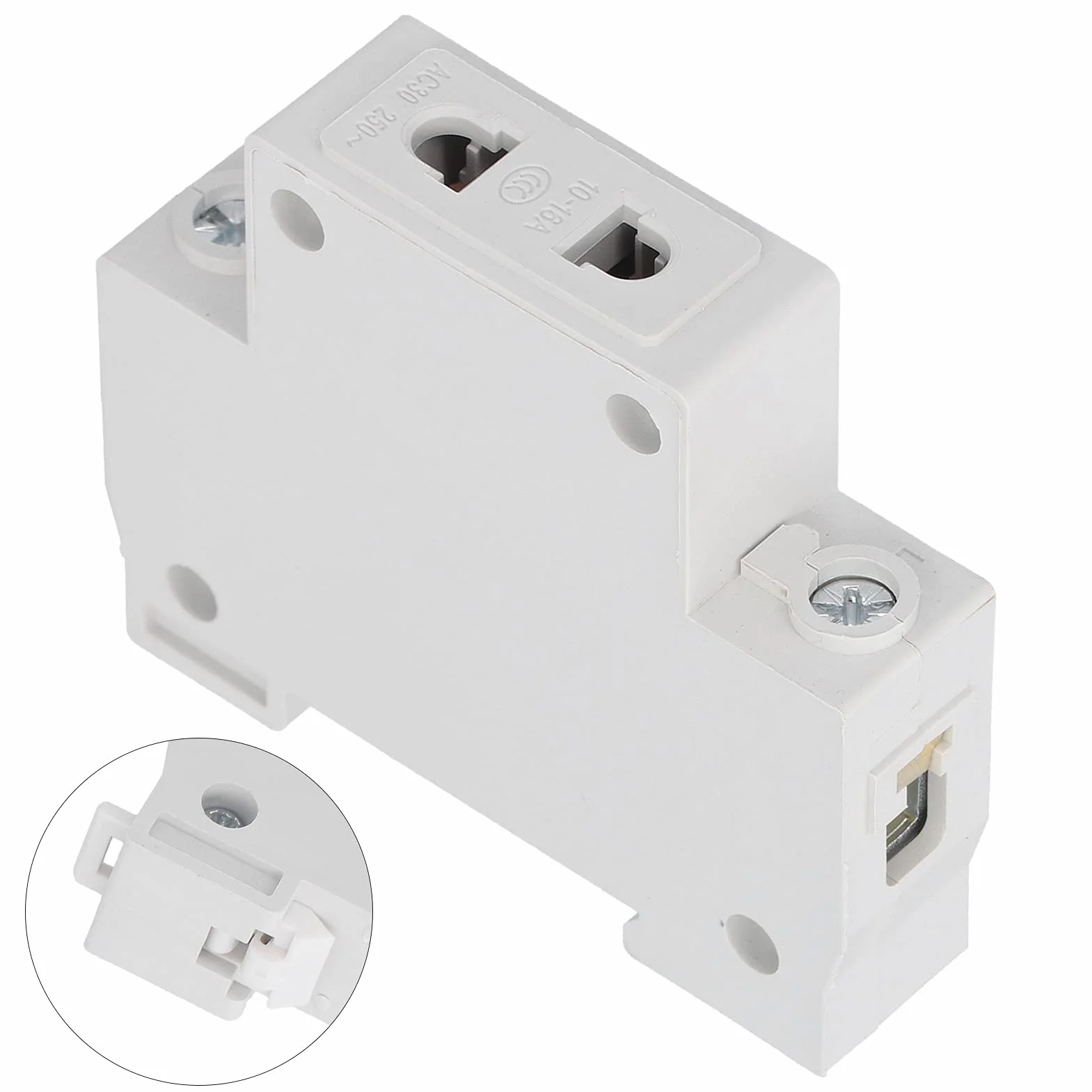 Eujgoov 12Pcs AC30-102 Receptáculo de salida de CA monofásico montado en riel Din 2pin Salida modular para enchufes 250V