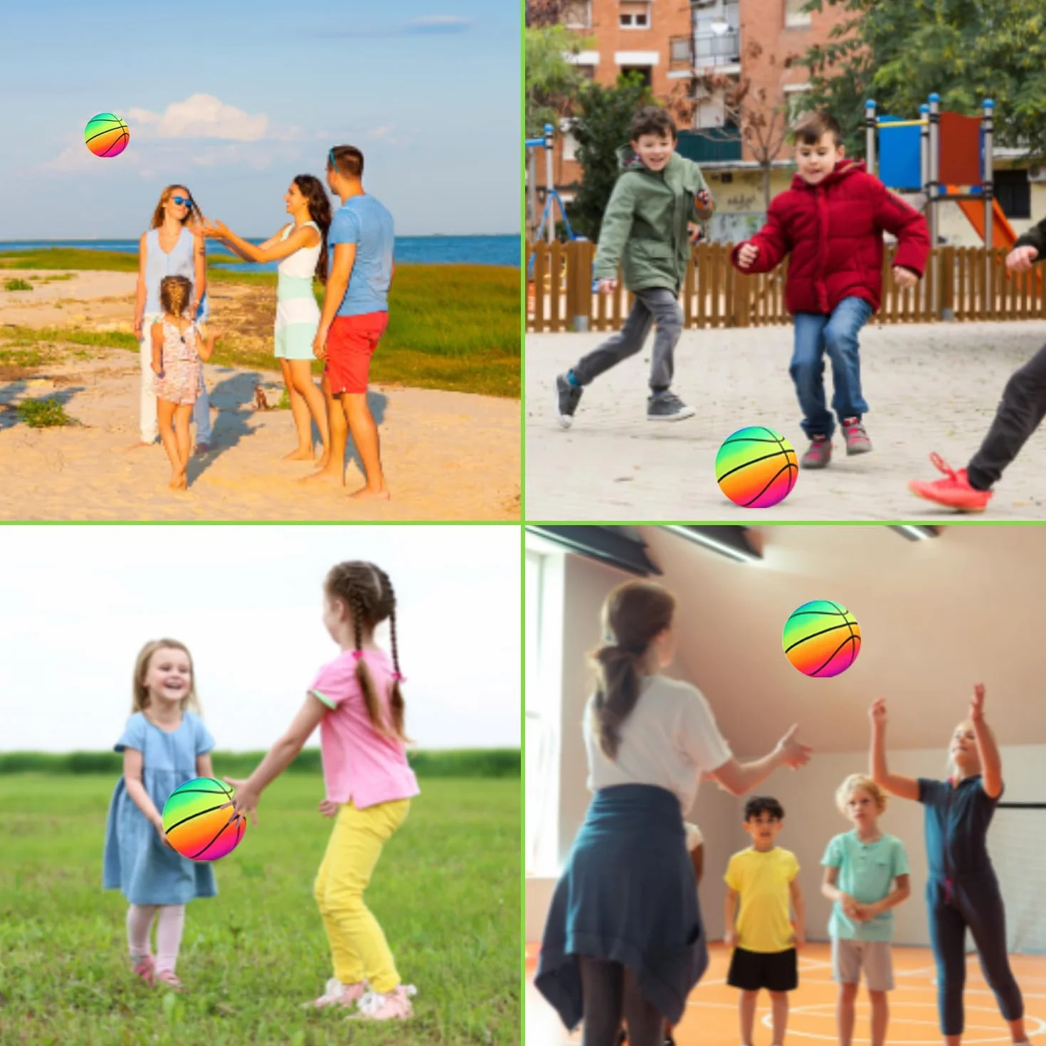 MAGIC SELECT 2Ud Pelotas de PVC Juguete Infantil Balón Voleibol Hinchable Arcoíris 23 cm