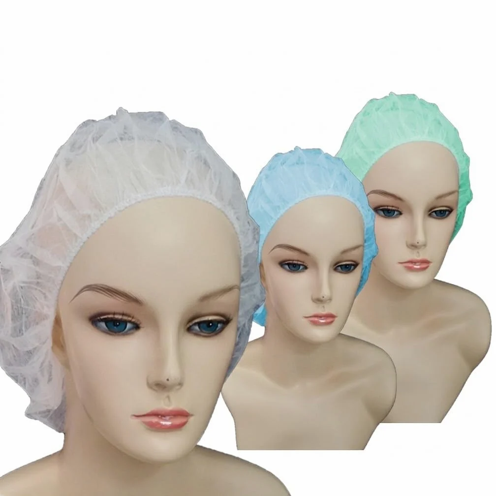 Gorros Desechables Circulares 53 cm de Polipropileno con Elástico Ajustable – Caja 2000 Unidades – Uso Alimentario, Cocina, Restauración, Laboratorio e Industria – Azul, Blanco o Verde (Verde)