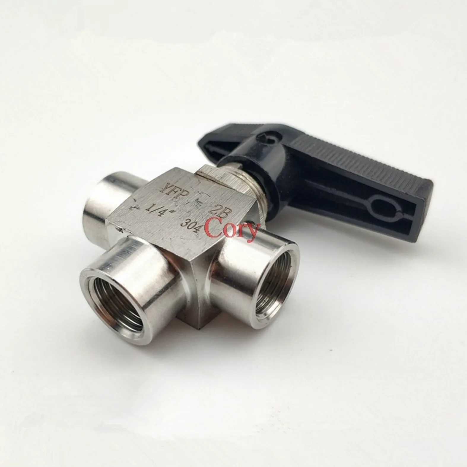 Válvula de Bola de Tres vías, Rosca Hembra G1/8", G1/4", G3/8", G1/2", G3/4", BSP, Acero Inoxidable 304, Alta presión y Temperatura.(0.25 Inch)