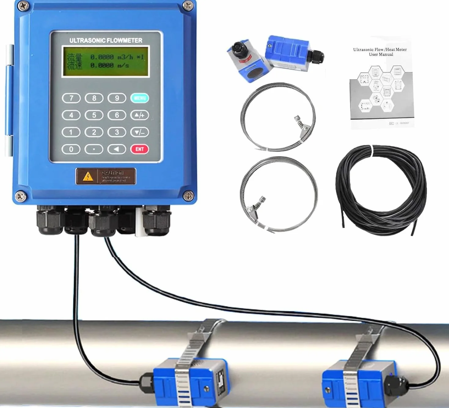 Medidor de flujo ultrasónico TUF-2000B DN50-700 mm