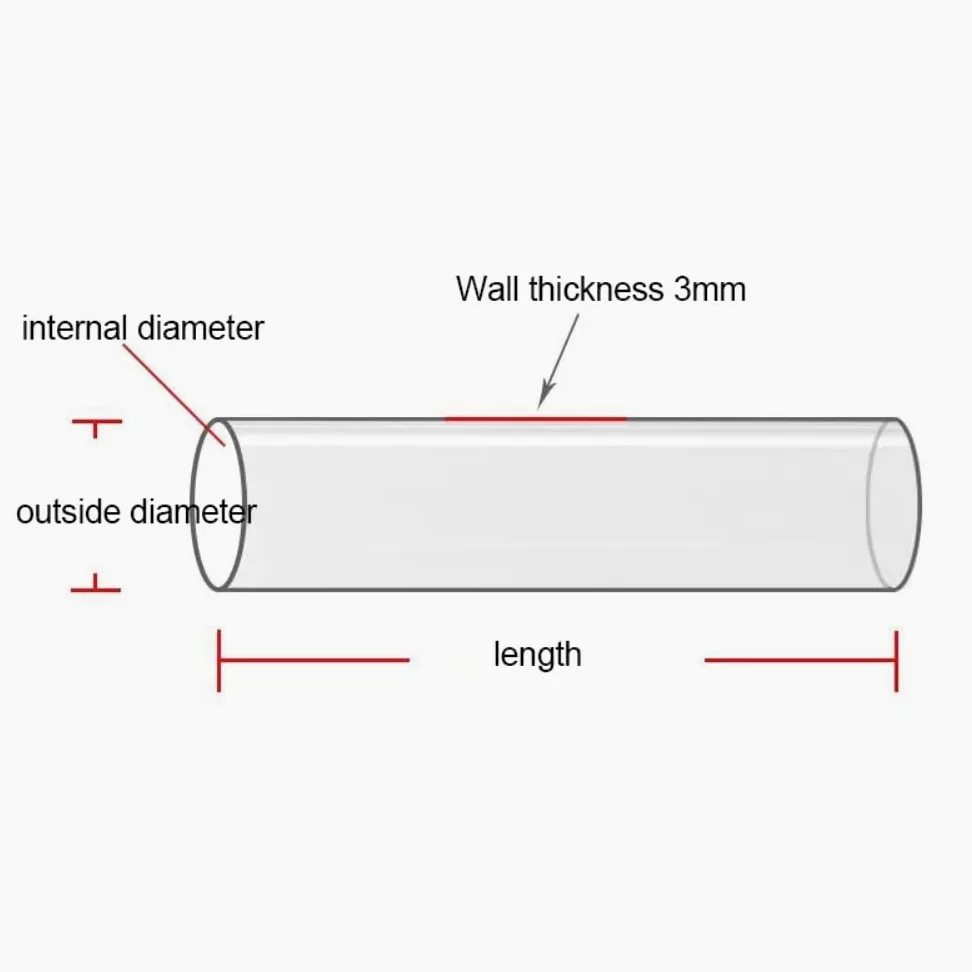 1Ud Tubo Vidrio Cuarzo Resistente Temp 3Mm/4Mm Para Laboratorio E Industria | Tubo de vidrio transparente(50mmx4mmx500mm)