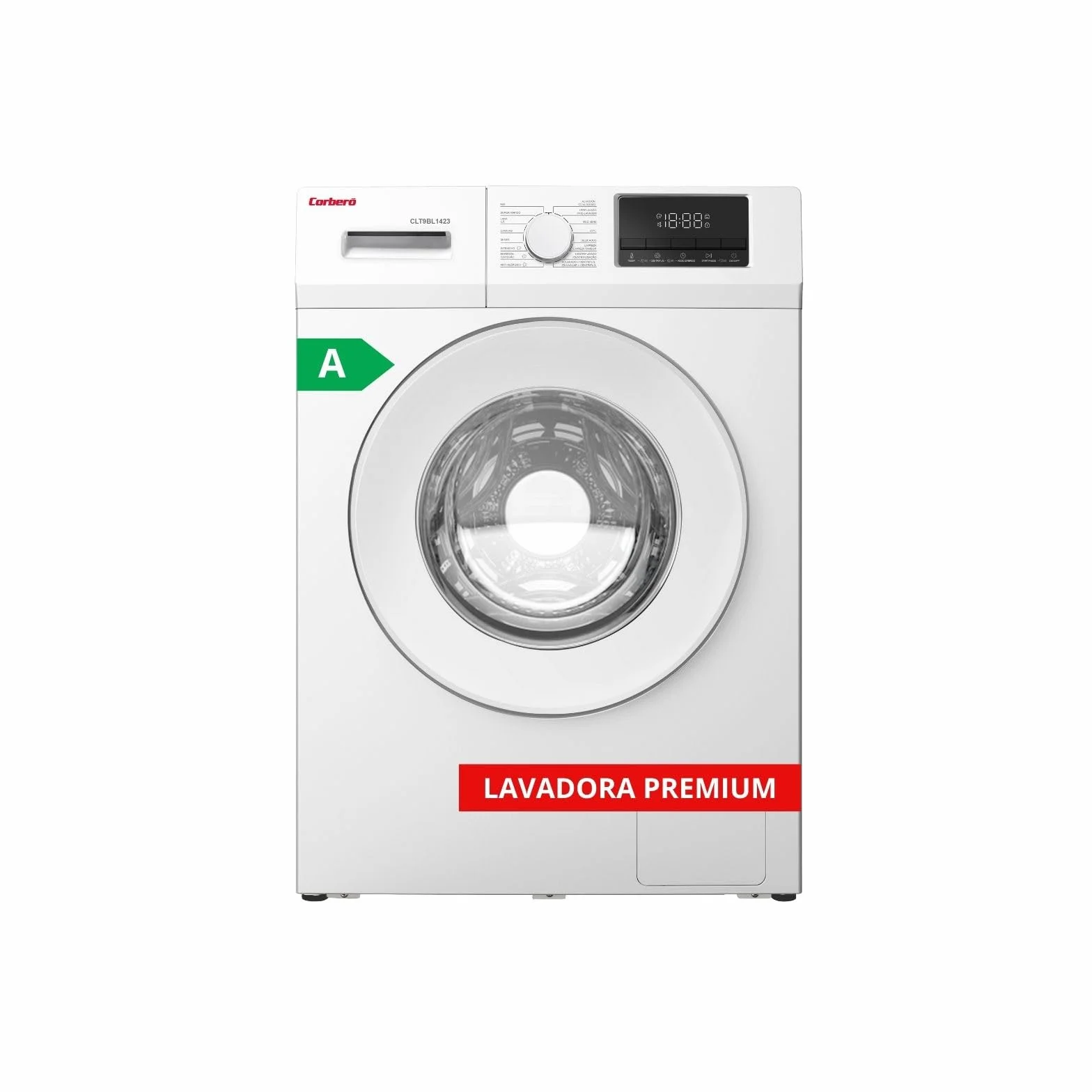 Corbero Lavadora Carga Frontal CLT9BL1423 9 Kg 1400 Rpm Inverter 16 Programas Vapor Blanco