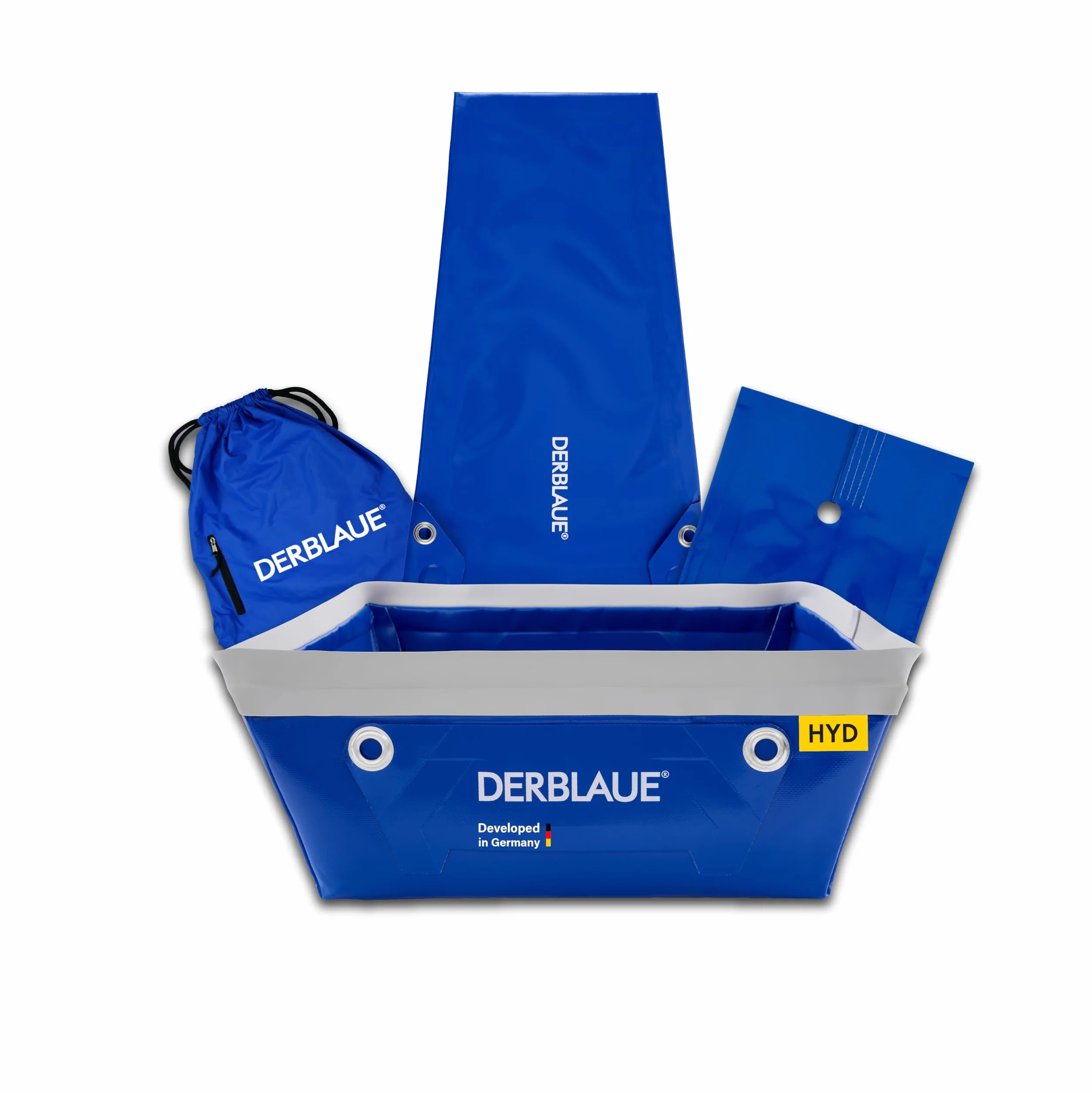 DERBLAUE® Sistemas de recolección de líquidos altamente flexibles - Set de servicio – perfecto para trabajar con aceite, en tuberías hidráulicas o para cambiar filtros, para H20 e HYD