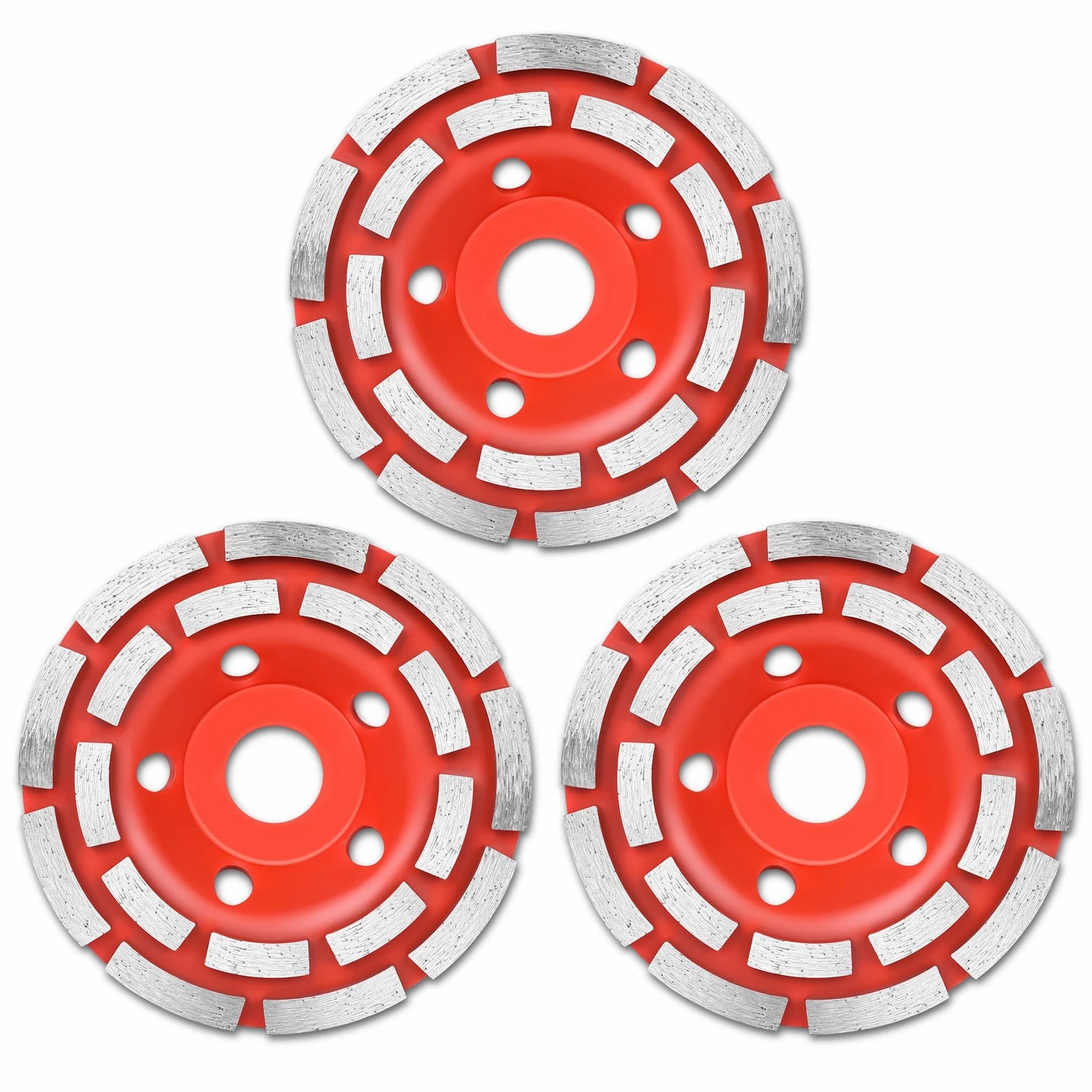 TOOLEAGUE Rueda de molienda de hormigón de diamante de 4.5 pulgadas para amoladora angular, 3 unidades de rueda de diamante para moler y pulir superficie de hormigón de piedra, piedras, cemento,