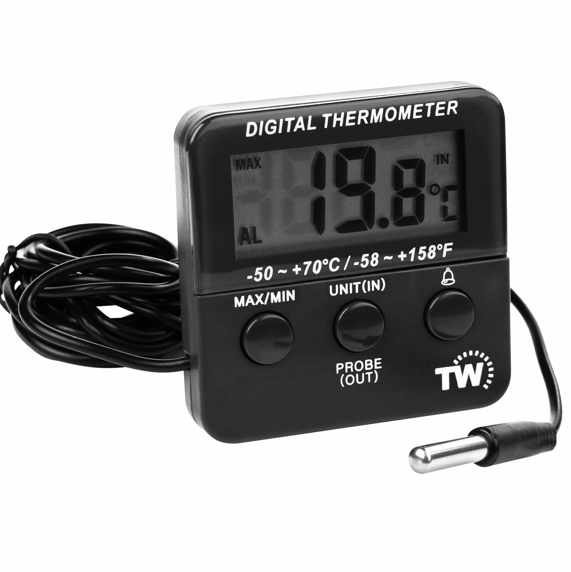 Termómetro Digital para Refrigerador con Alarma de Temperatura Máxima y Mínima