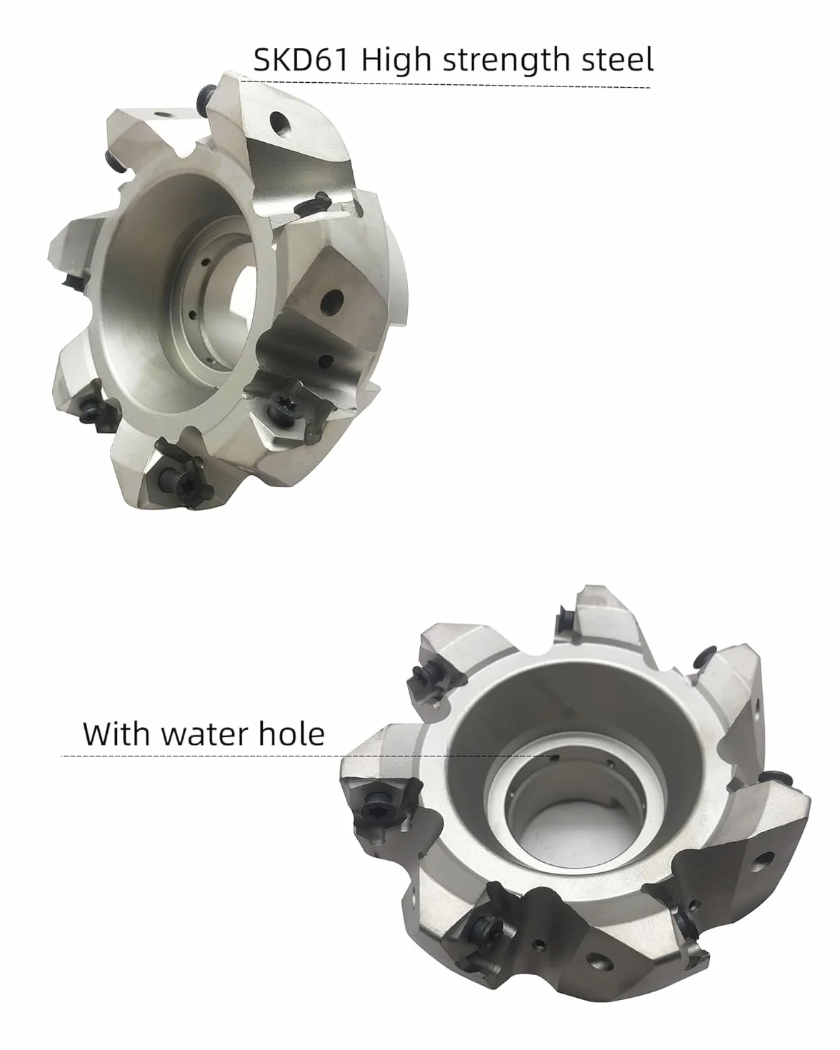 Fresa facial indexable de 7 flautas MFWN90 100-32-7T con refrigeración interna