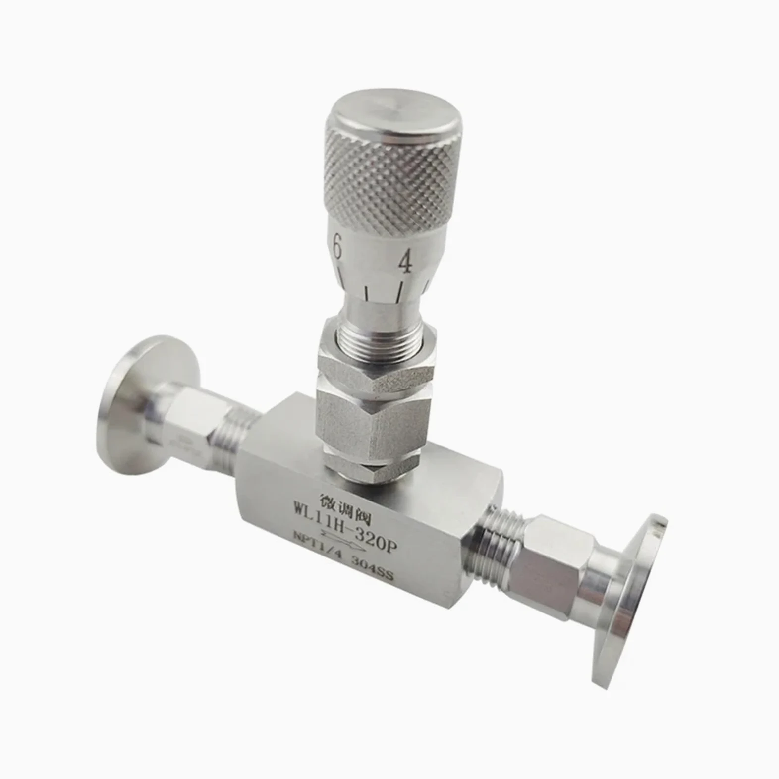 Válvula de aguja de vacío KF16 KF25 KF40 KF50, controlador de válvula reguladora de flujo de microdosificación(KF40)
