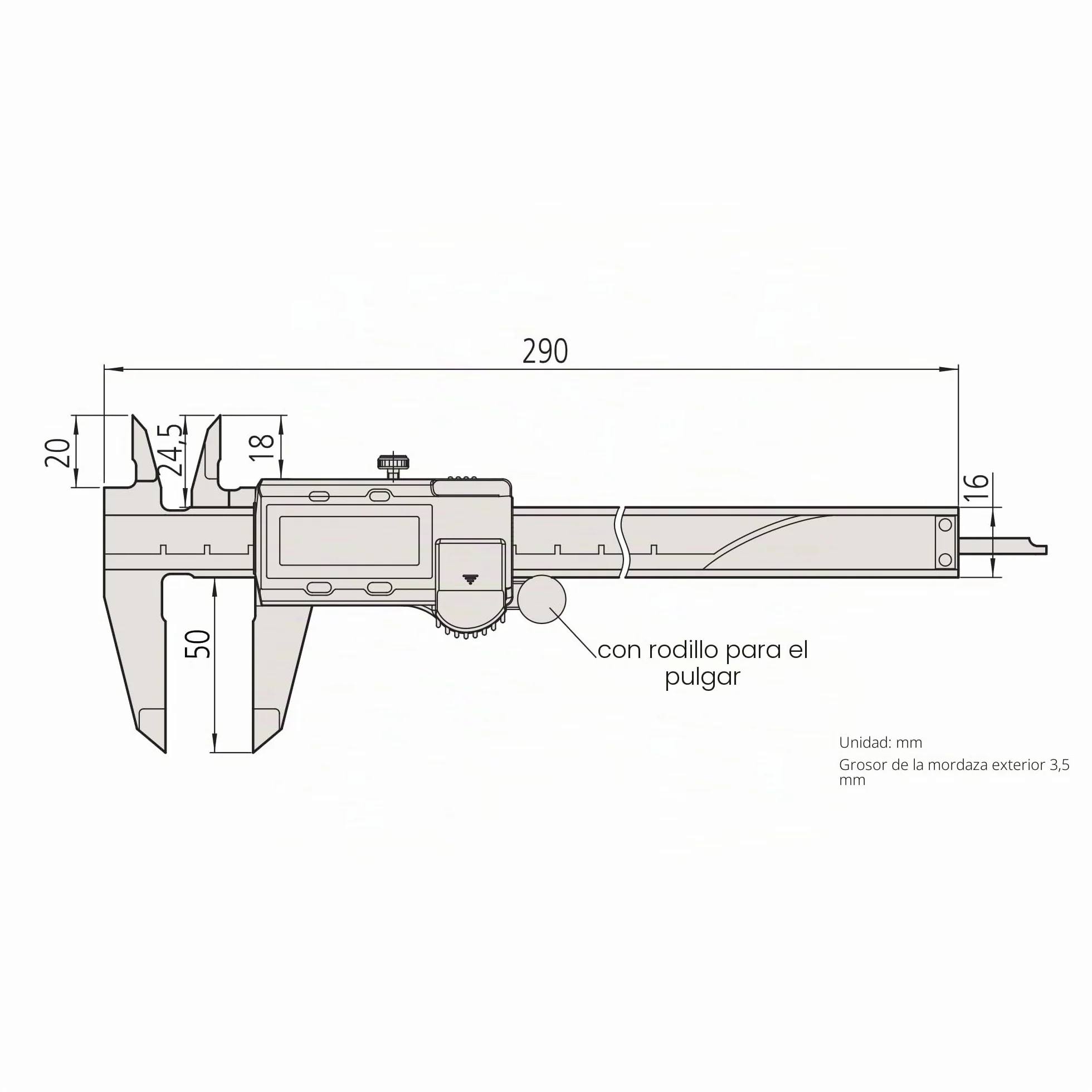 Mitutoyo 500 – 197 – 30 serie 500 Aos absoluta Digimatic pinzas con la exclusiva tecnología absoluta Codificar, 0 "-8"/0 Mm-200 mm gama