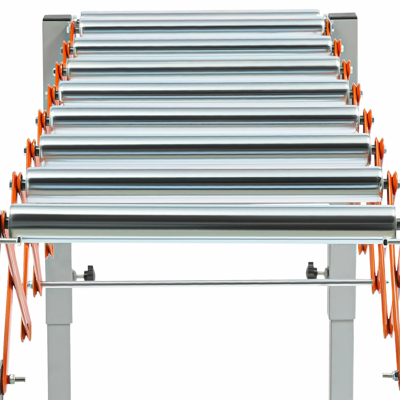 Carril de rodillos de tijera,Mesa de rodillos transportadora ajustable,Longitud ajustable/altura Permitir,Capacidad de carga máxima de 110,23 libras,Para transportadores ligeros