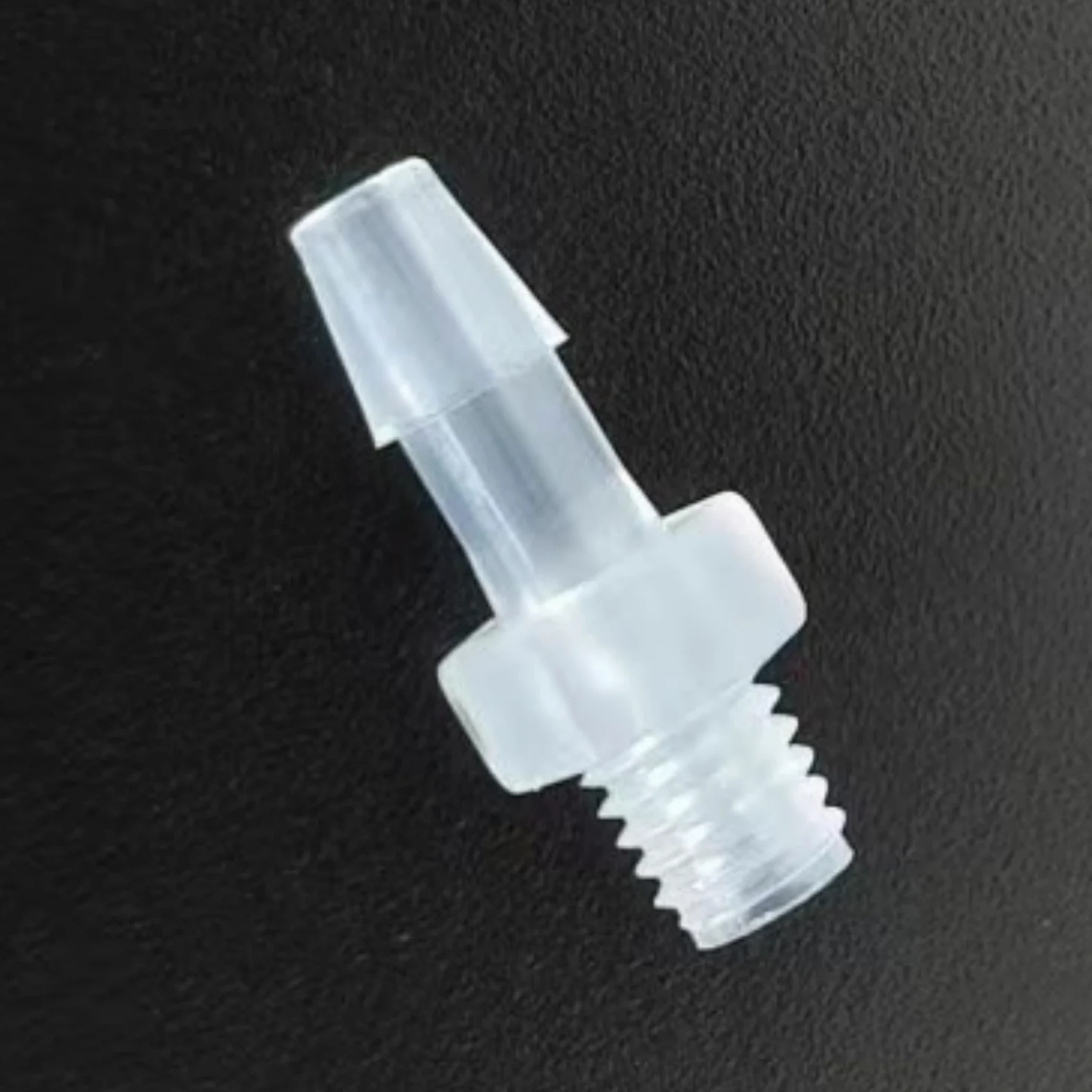 Accesorios de manguera de plástico, adaptador de rosca macho 10-32UNF, conectores de polipropileno transparente para laboratorio y maquinaria de alimentos, 100 unidades (1,6 mm 1/16 pulgadas)