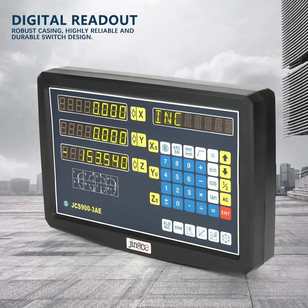 Lectura digital DRO JCS900-2AE/JCS900-3AE 2/3 ejes Lectura digital AC 110-240V para fresadora tor(JCS900-3AE)