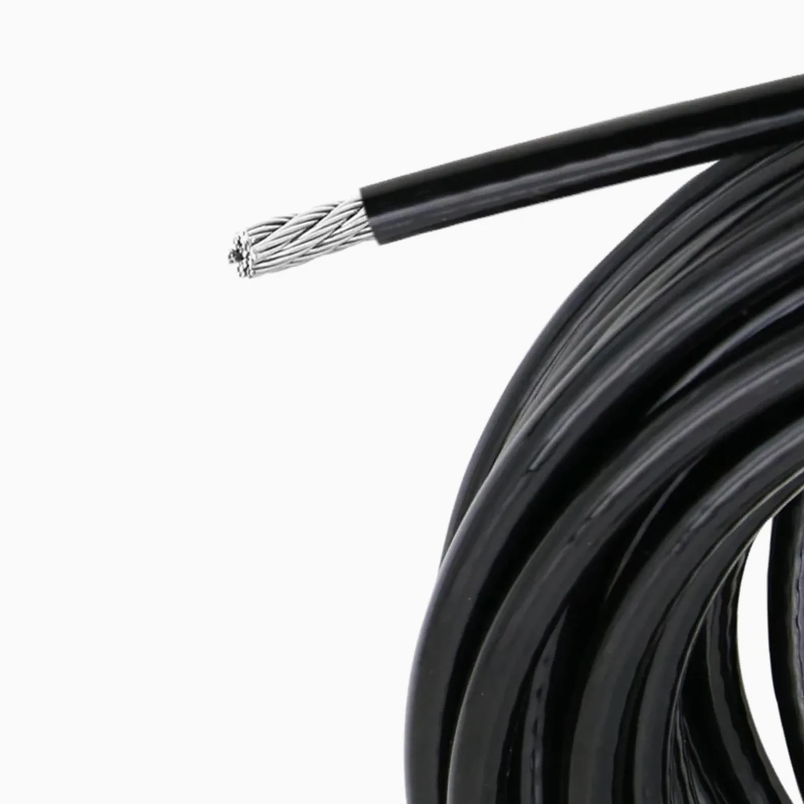 Alambre De Acero Plastificado Cable metálico de acero inoxidable 304 con revestimiento PVC negro(50.0M)