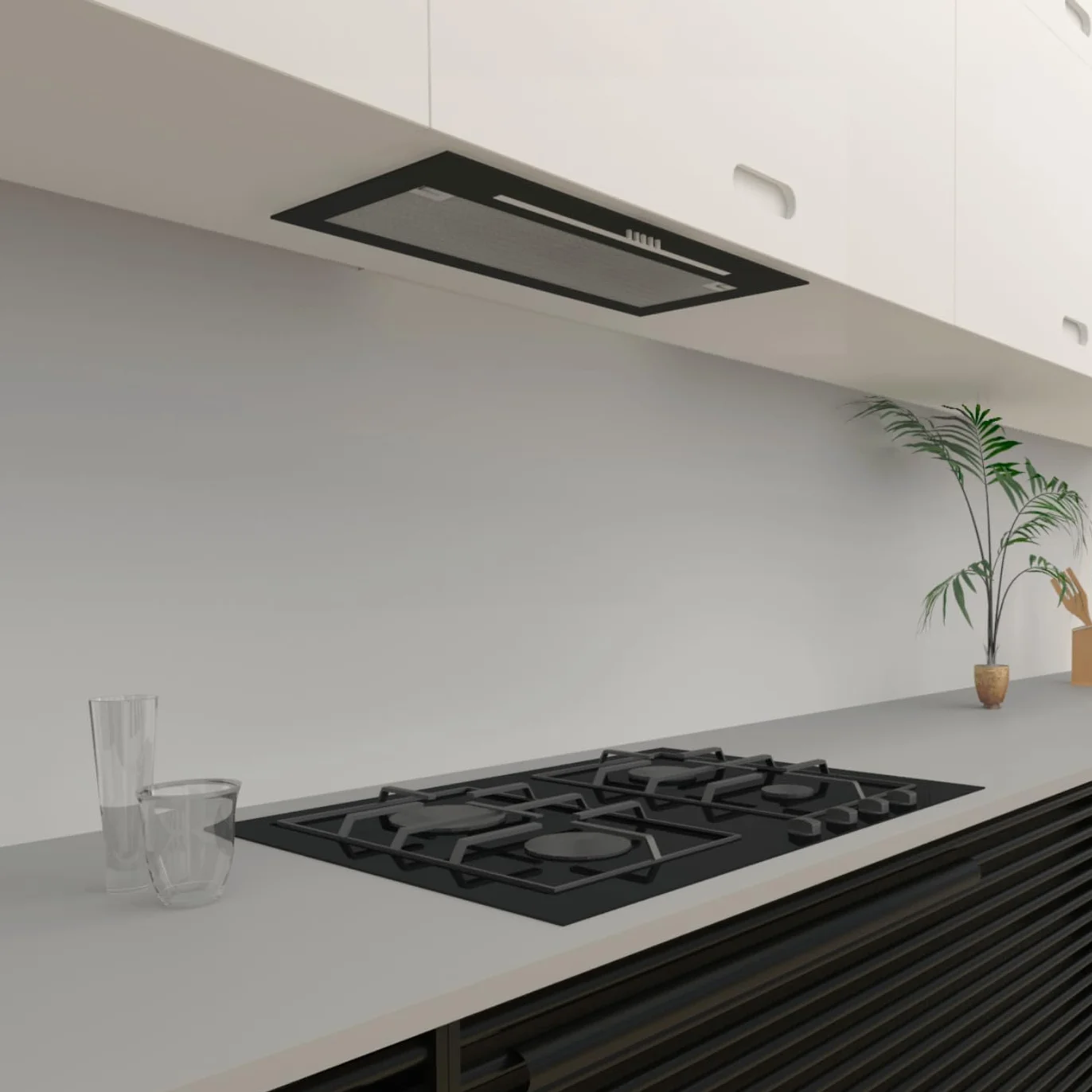 TEKA Campana Extractora Integrada 55 cm Motor Doble Turbina 3 Velocidades LED Negro GFG 2