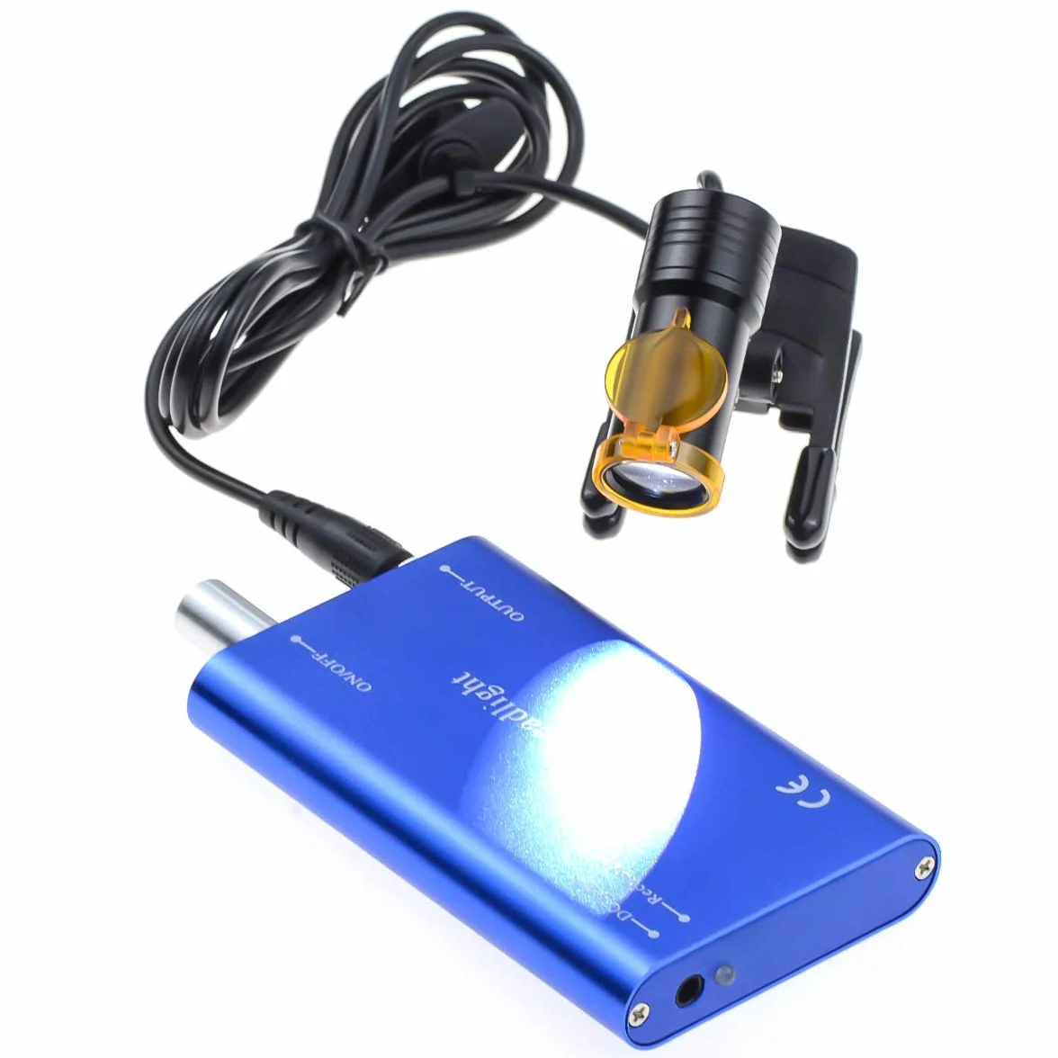 Aprodite 5W LED quirúrgico faro lámpara montada en lupas para laboratorio lupa DY-007 Plactis Clip (azul)