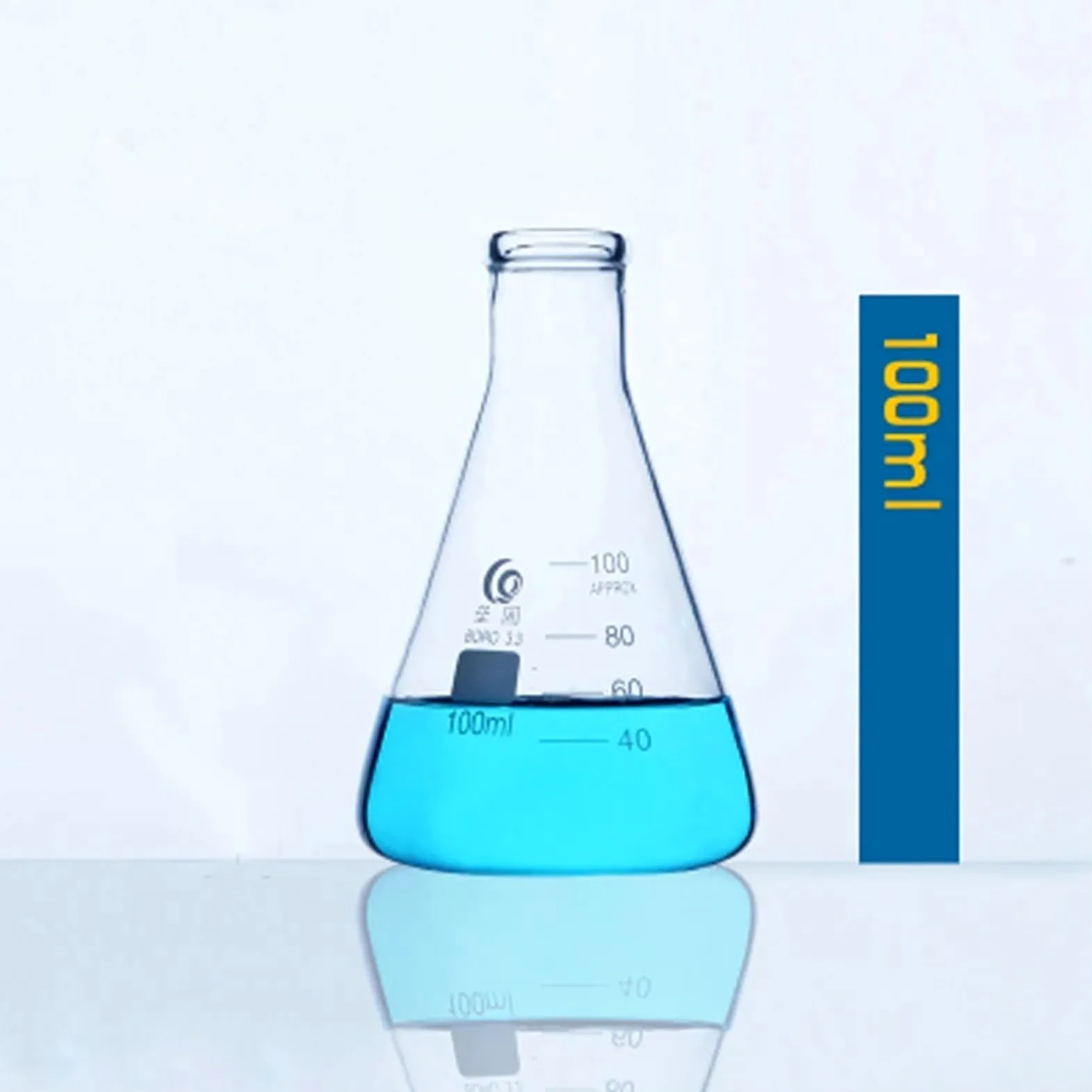 1 Juego de matraz de Vidrio cónico, matraz Erlenmeyer de Vidrio de borosilicato, Botella Triangular, Laboratorio de Resistencia