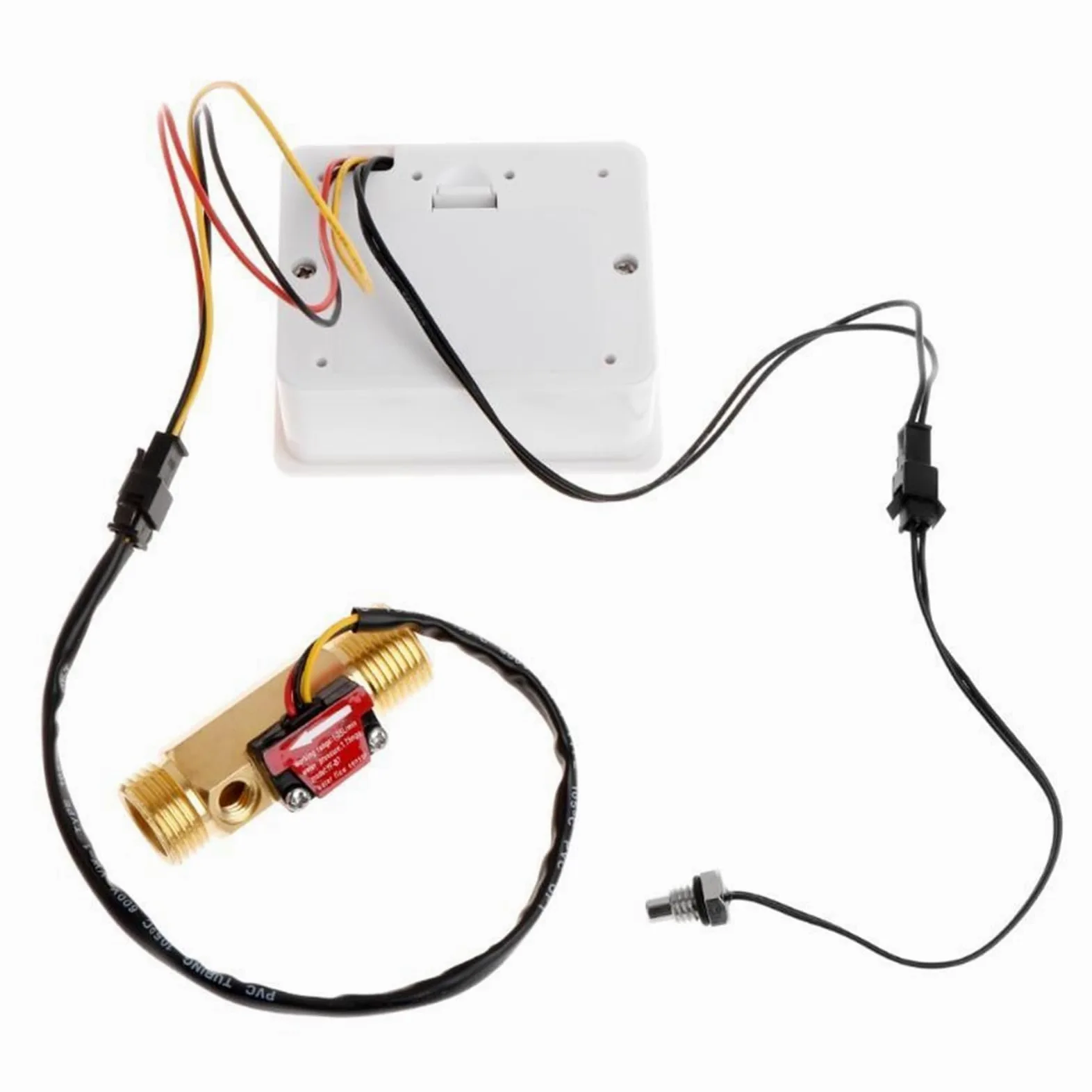 Contador de agua con entrada de latón. Medidor de Sensor de Flujo de Agua con pantalla LCD Digital, medidor de flujo, totámetro, registro de tiempo de temperatura con Sensor de flujo G1/2"