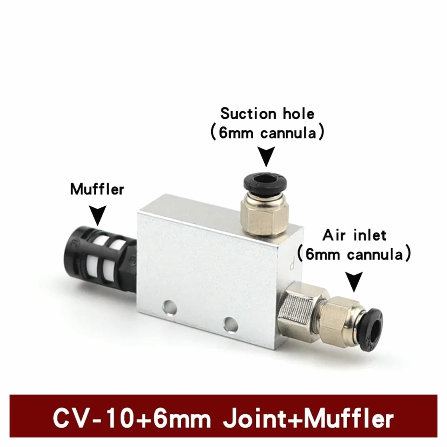 Generador de vacío, generador de vacío con Ventosa, válvula de Control de presión Negativa, eyector de Aire (CV-10HS y 6 mm)